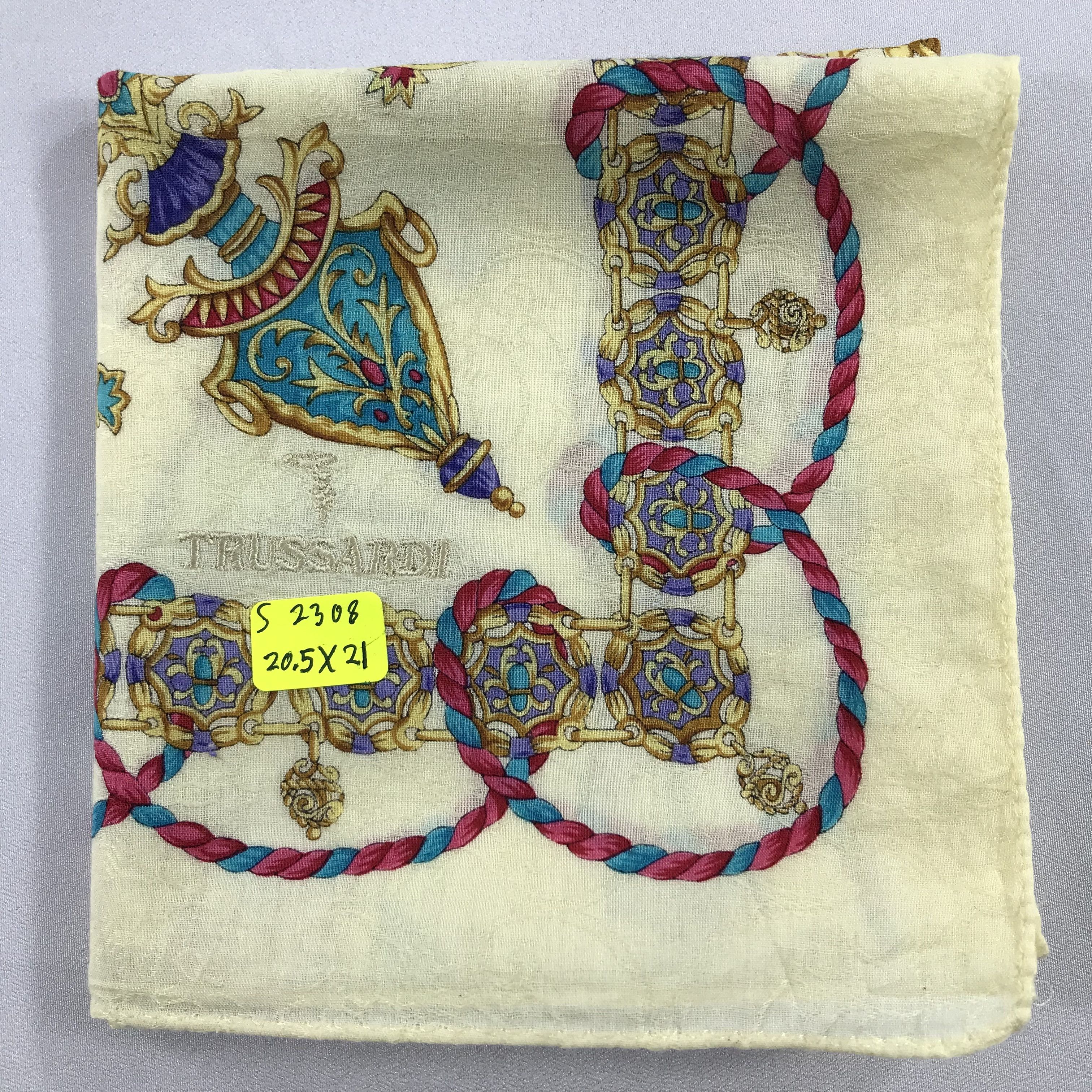 Trussardi × Vintage Trussardi Bandana / Handkerchief / Neckerchief - S2308 Size ONE SIZE - 5 Thumbnail