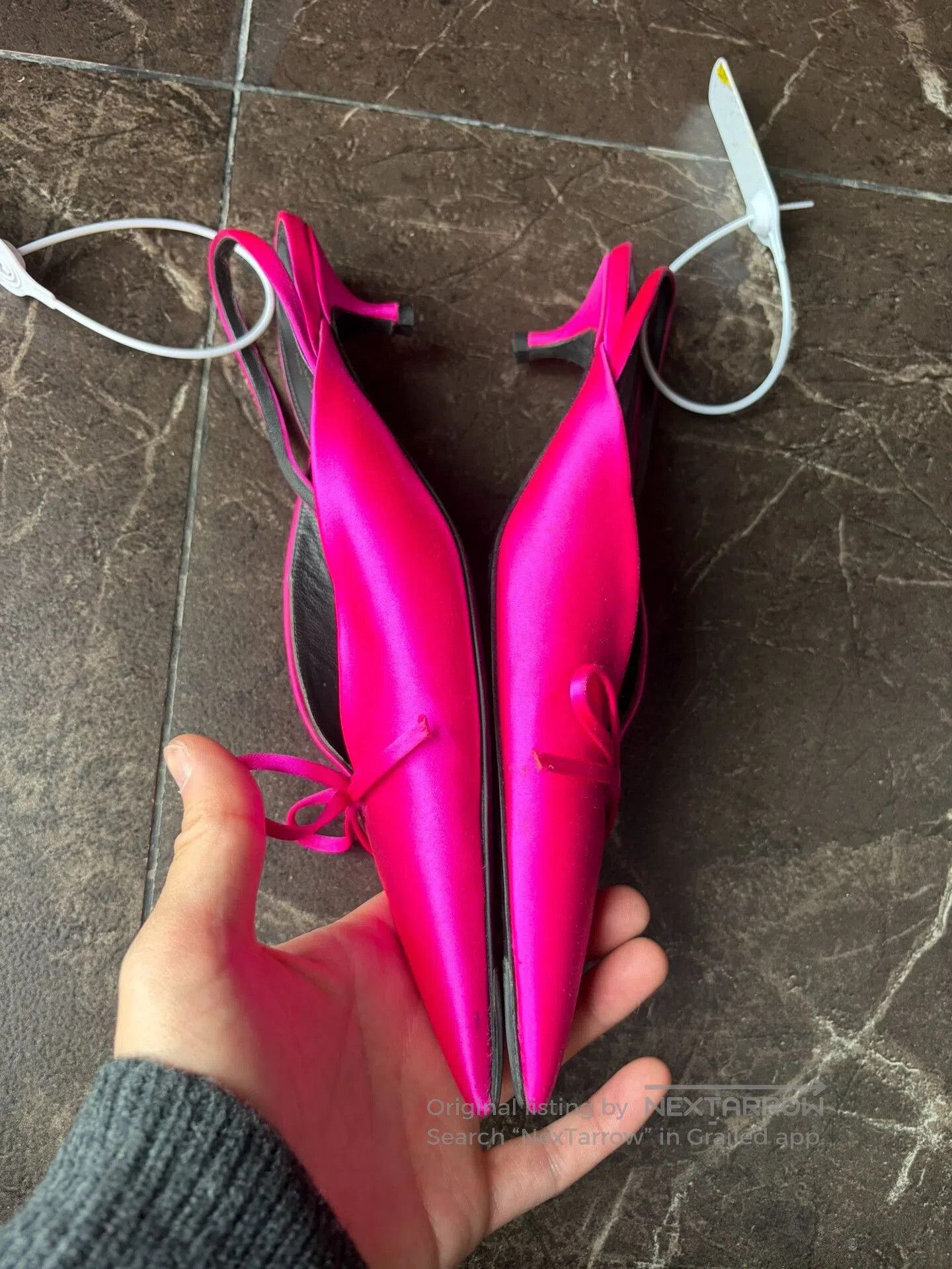 Balenciaga Balenciaga Pointed Bow Silk Satin Mules. Size US 5 / IT 35 - 3 Thumbnail