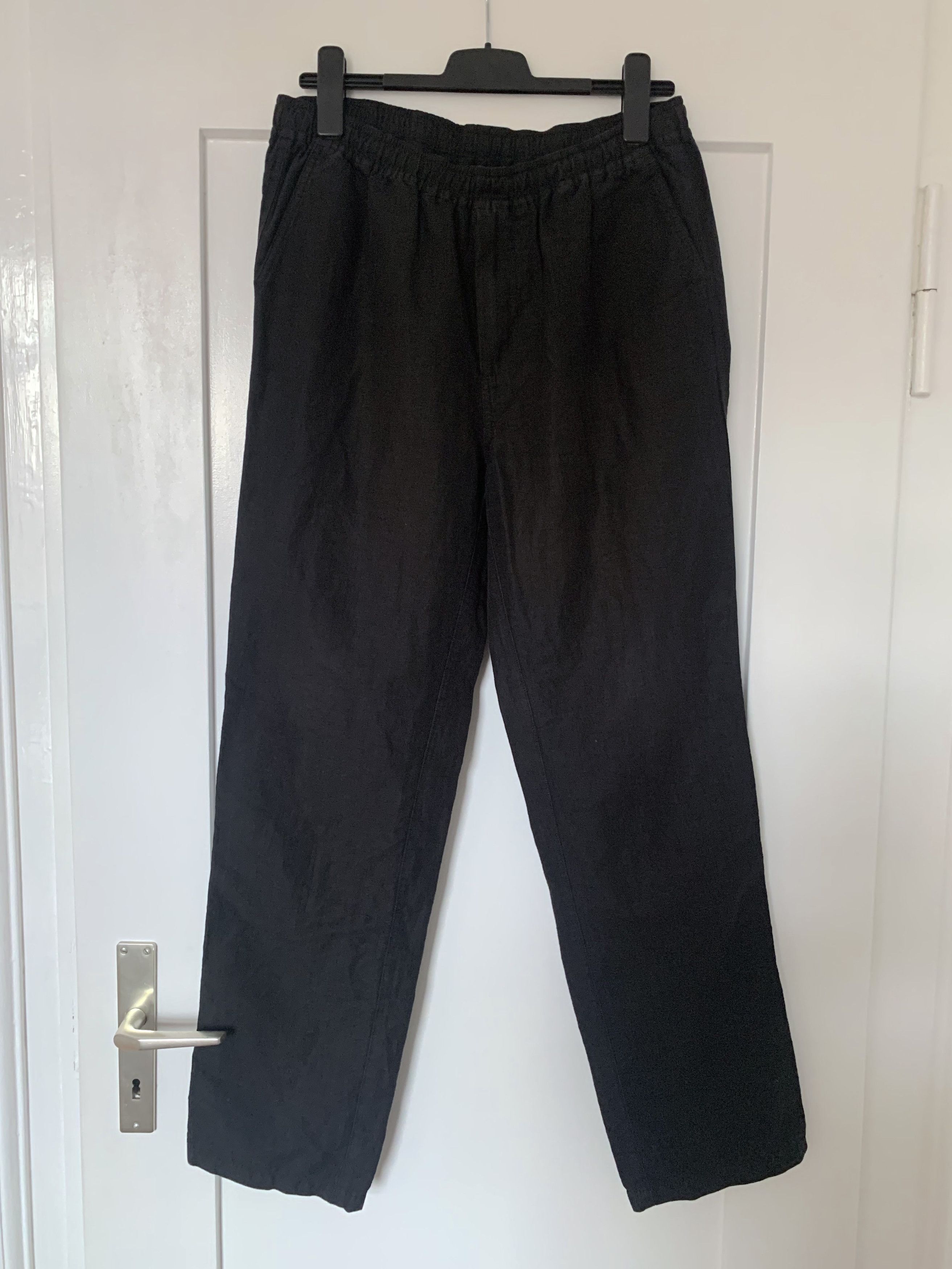 Our Legacy Washed Black Cotton/Linen Relaxed Pants Size US 32 / EU 48 - 1 Thumbnail