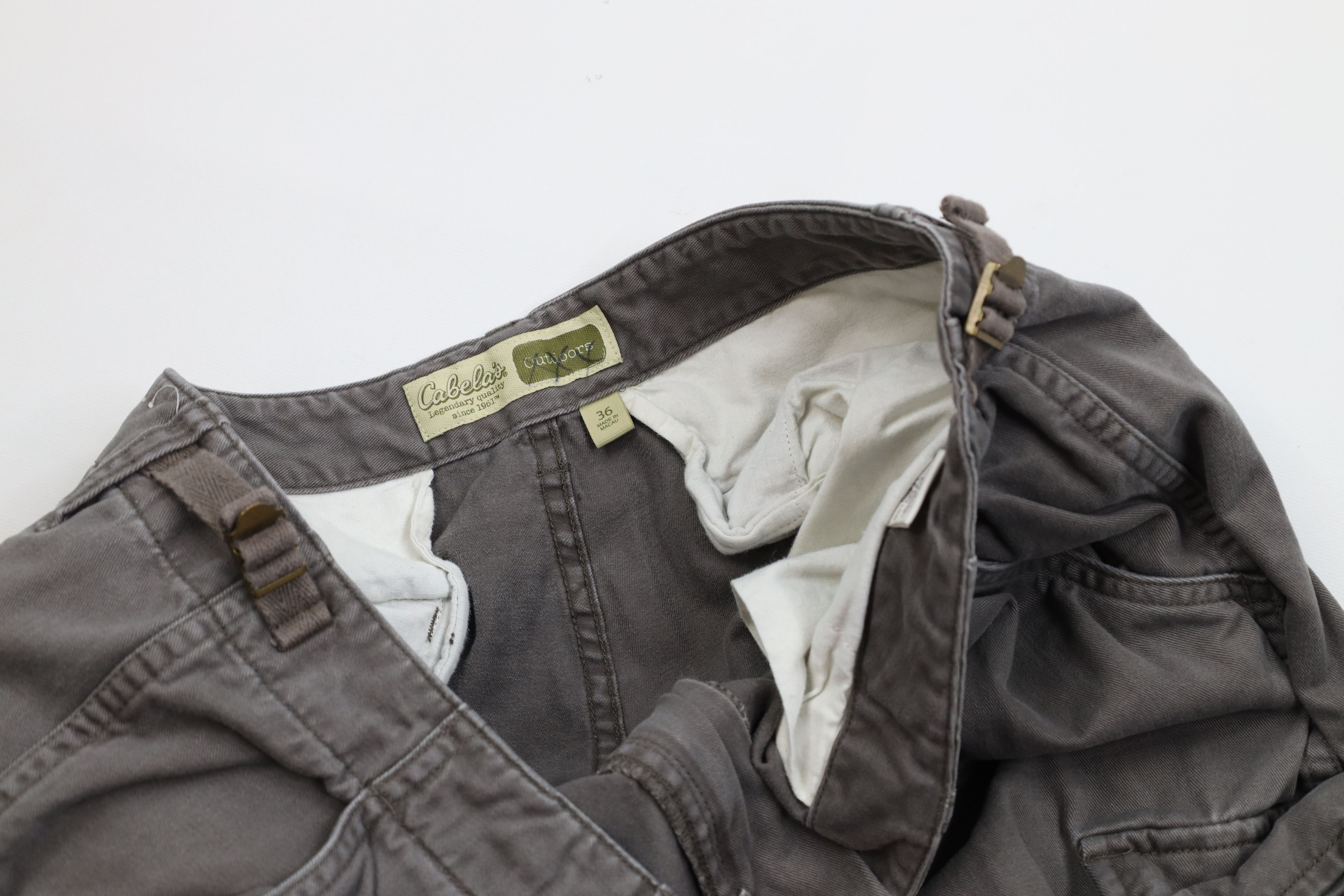 Cabelas Vintage Cabelas Baggy Relaxed Fit Wide Leg Cargo Pants Gray Size US 36 / EU 52 - 8 Thumbnail