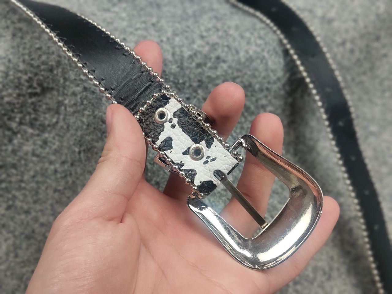 Le Grande Bleu (L.G.B.) Vintage Hysteric Japan Y2K Cow Western Leather Belt LGB Size ONE SIZE - 9 Thumbnail