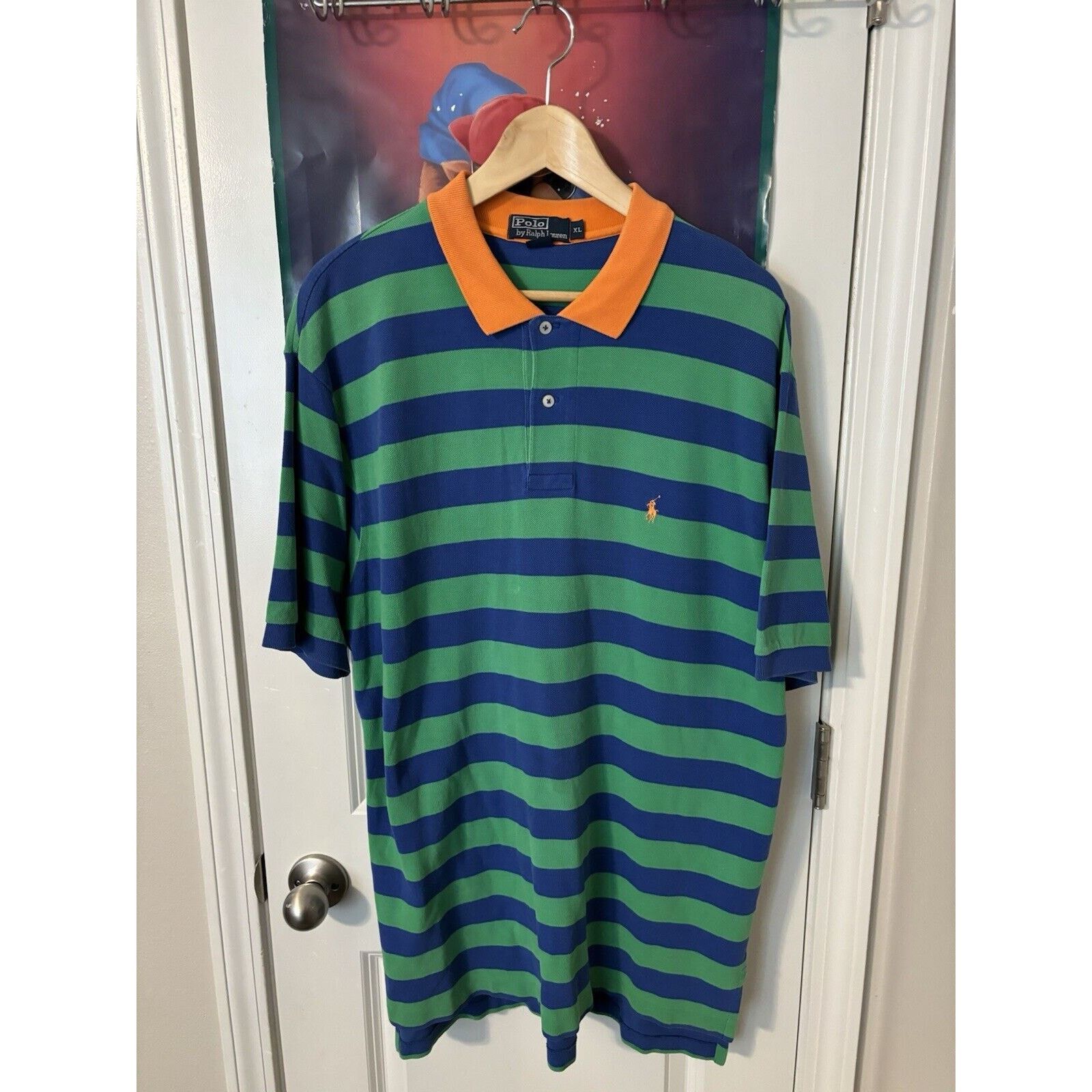 Polo Ralph Lauren Vintage polo ralph lauren size xl stripe green orange collar Size US XL / EU 56 / 4 - 2 Thumbnail