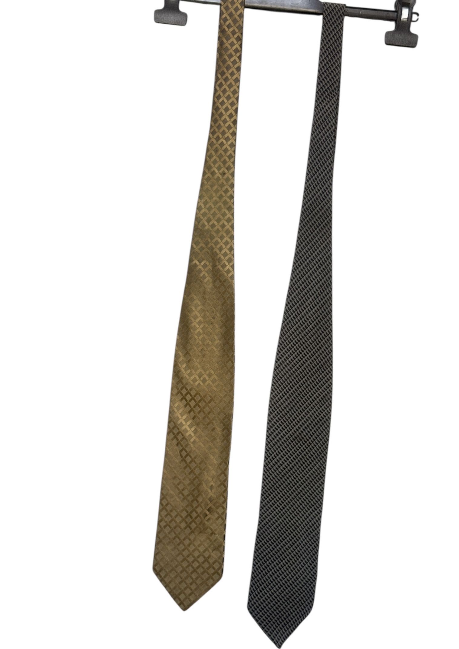 Emporio Armani × Giorgio Armani 2x gold silk tie Giorgio Emporio Armani gold and blue navy Size ONE SIZE - 2 Thumbnail