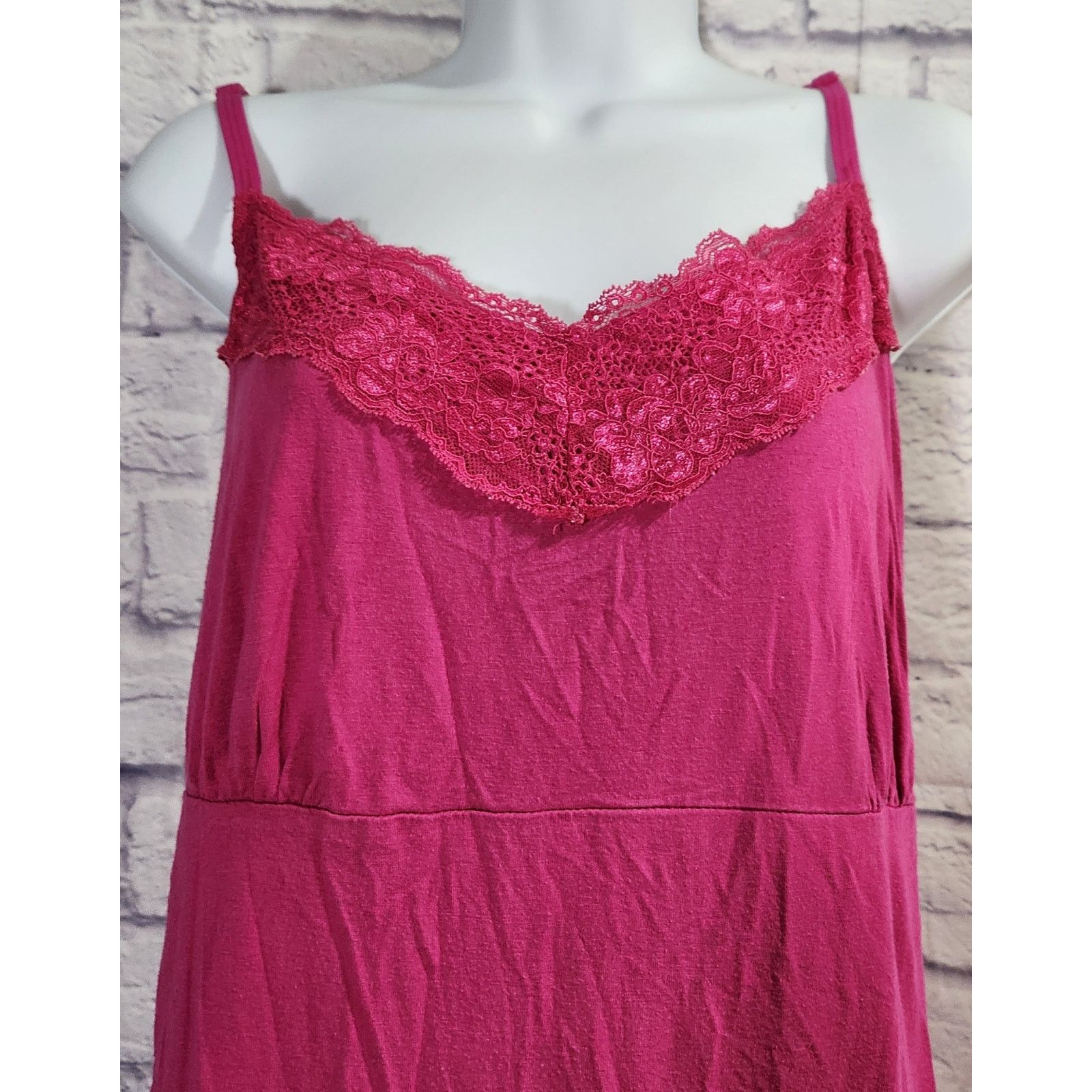 Other Pink Fuchsia Lace Adjustable Spaghetti Strap Tank Top 22 24 Size 3XL / US 20-22 - 2 Thumbnail