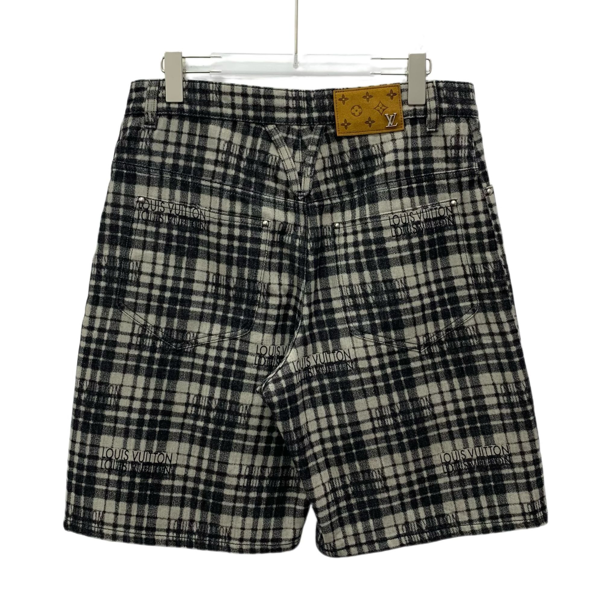 Louis Vuitton LOUIS VUITTON Black & White Checkered Monogram Print Cotton Size 29" - 8 Thumbnail