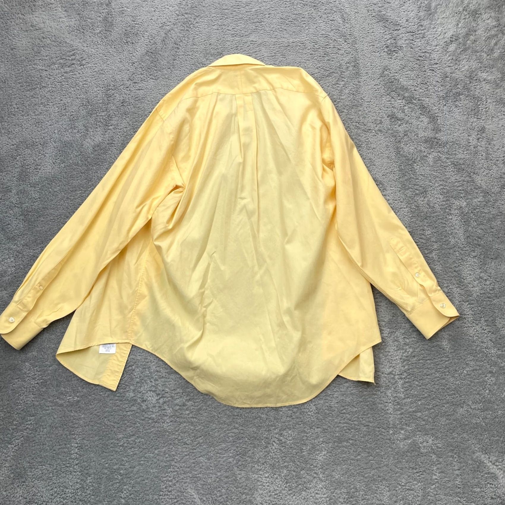 Lands' End Lands' End Shirt Mens Dress Shirt Button-Down 100% Cotton Yellow Long Sleeve Pleated Chest 48 M Regular Ocean City Preppy Casual Business Size 40R - 6 Thumbnail