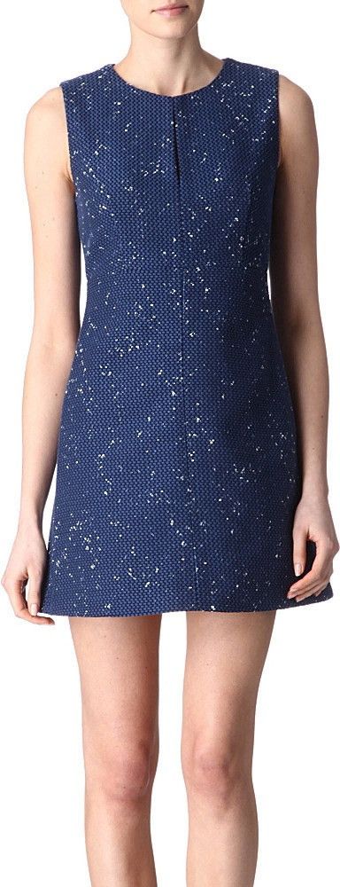 Diane von Furstenberg Diane von Furstenberg Yvette blue painted tweed dress 10 US Size L / US 10 / IT 46 - 7 Thumbnail