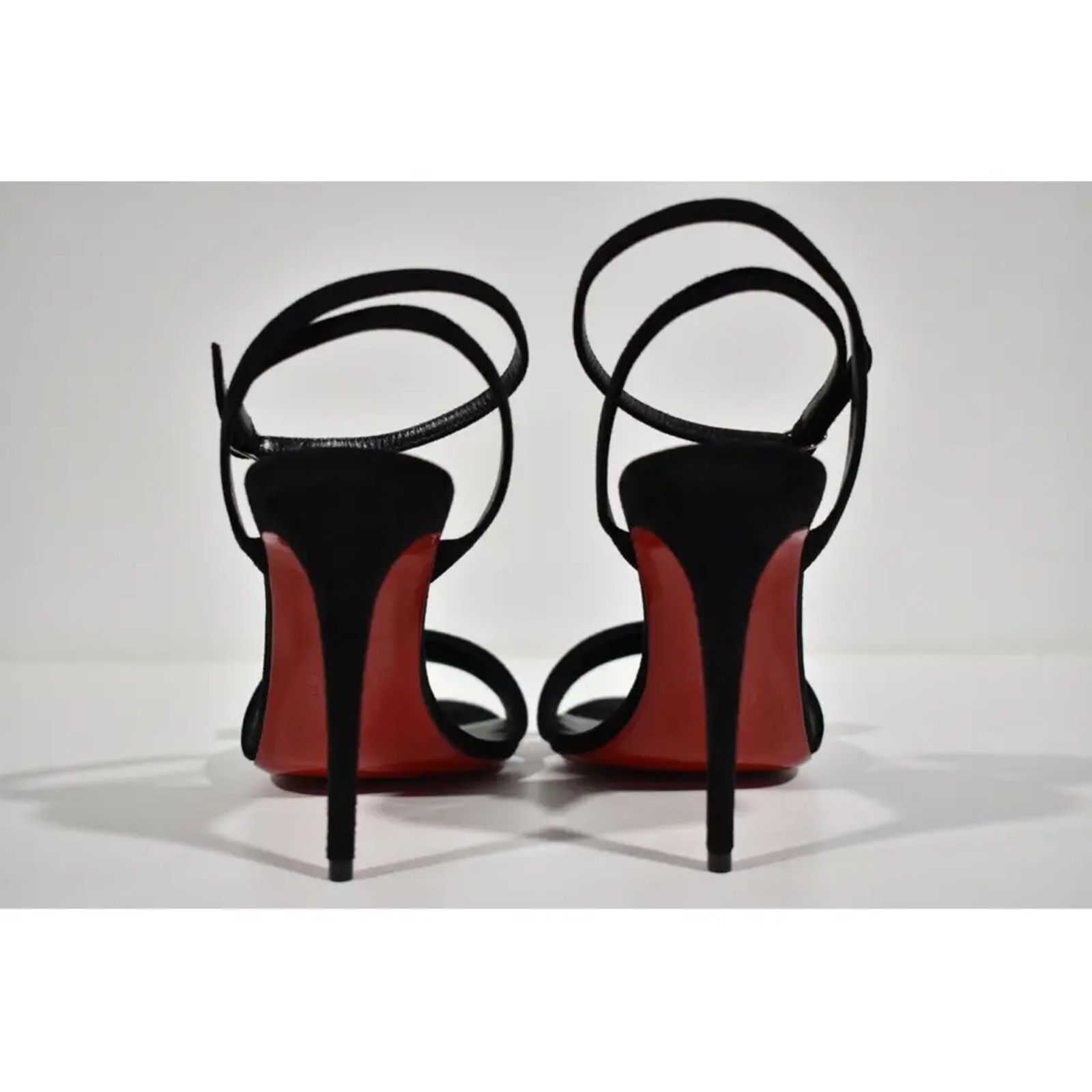 Christian Louboutin Umberta 100 Black Suede Ankle Strap Sandal Heel Pump 37 Size US 7 / IT 37 - 11 Thumbnail