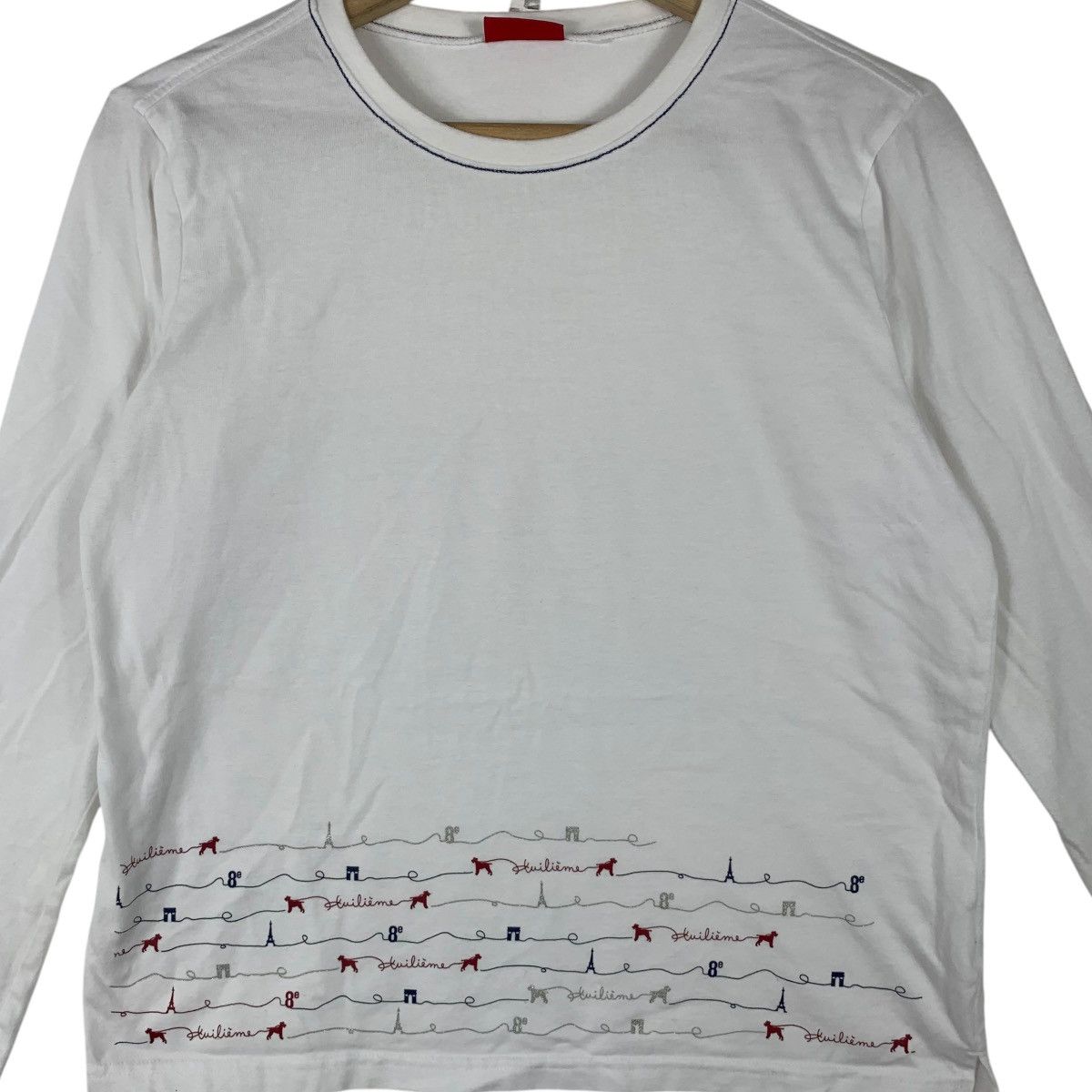 Vintage Vintage HUITEIME 8E PARIS Sports Studio Tee Shirt Top Dog Size S / US 4 / IT 40 - 3 Thumbnail