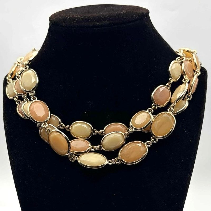 Other Gold & Tan Layered Necklace Size ONE SIZE - 1 Thumbnail