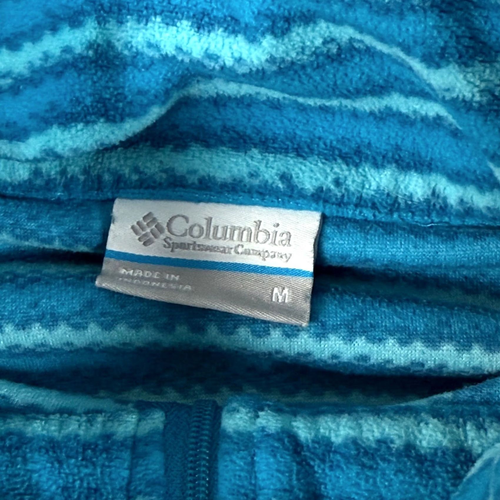 Etro VINTAGE Columbia Fleece Pullover 1/4 Zip Striped Blue Women M Mock Neck Pullover Casual Outdoor Activewear Breathing Pockets Lightweight Summer? Size M / US 6-8 / IT 42-44 - 3 Thumbnail