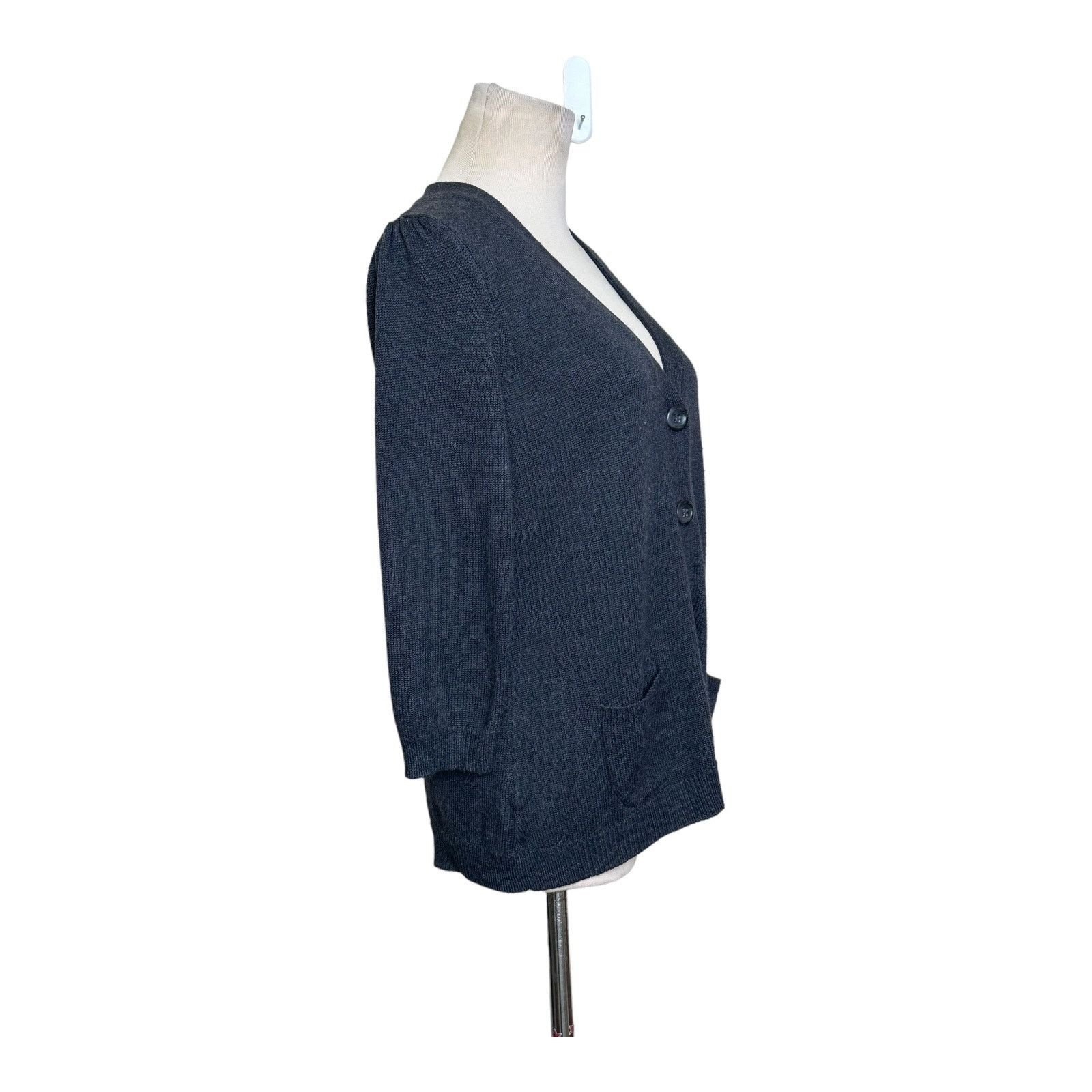 Ann Taylor Ann Taylor gray 3/4 sleeves buttoned cardigan size Large Size L / US 10 / IT 46 - 8 Thumbnail