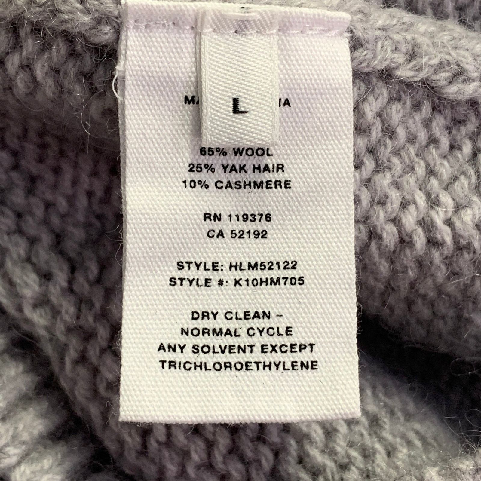 Helmut Lang Grey Wool Yak Cashmere Knit Distressed Crew Neck Sweater Size L / US 10 / IT 46 - 7 Thumbnail