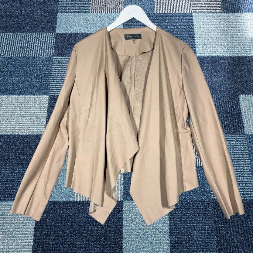 Vintage Bagatelle Jacket Womens Medium Beige Waterfall Draped Chic Casual Business Work Jacket Size M / US 6-8 / IT 42-44 - 1 Thumbnail