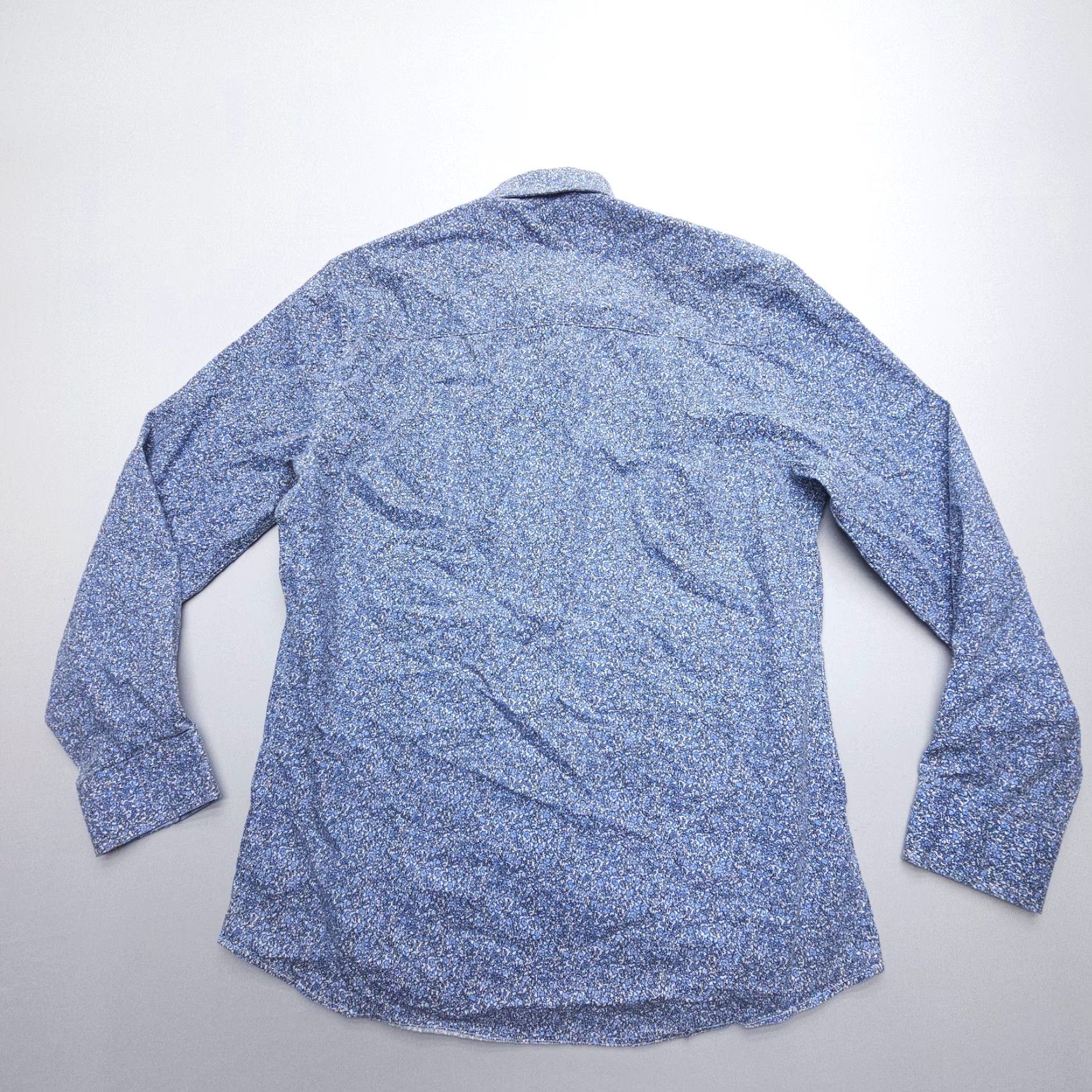 Vintage Nick Graham Floral Print Shirt Mens Slim 15.5 Blue Floral Pattern, Long Sleeve, Button Cuff, Cotton Blend, Casual Shirt, Vintage: No Size US L / EU 52-54 / 3 - 2 Thumbnail