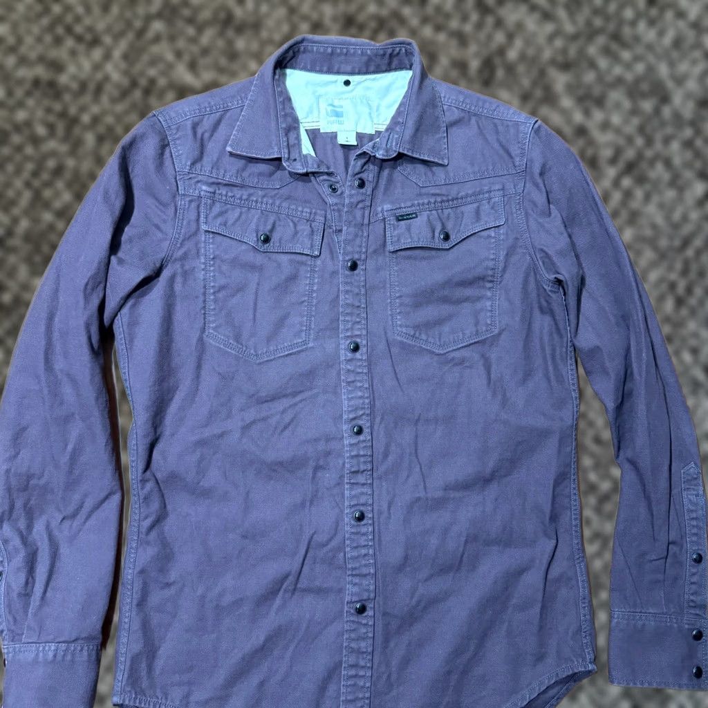 G-Star G-Star Shirt Mens S Pearl Snap Cotton Western L/S Outdoor Solid B3-10 Size US S / EU 44-46 / 1 - 1 Thumbnail