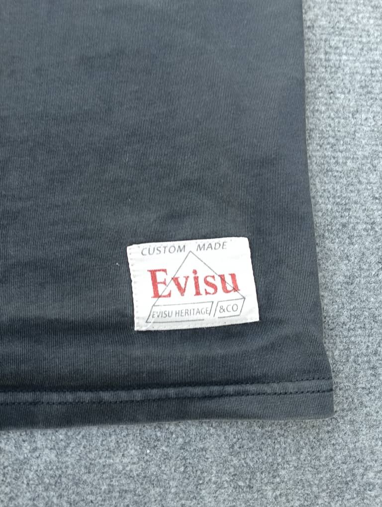 Evisu EVISU Faded Black Tee | Daruma Godhead & Twin Tiger Back Size US XL / EU 56 / 4 - 6 Thumbnail