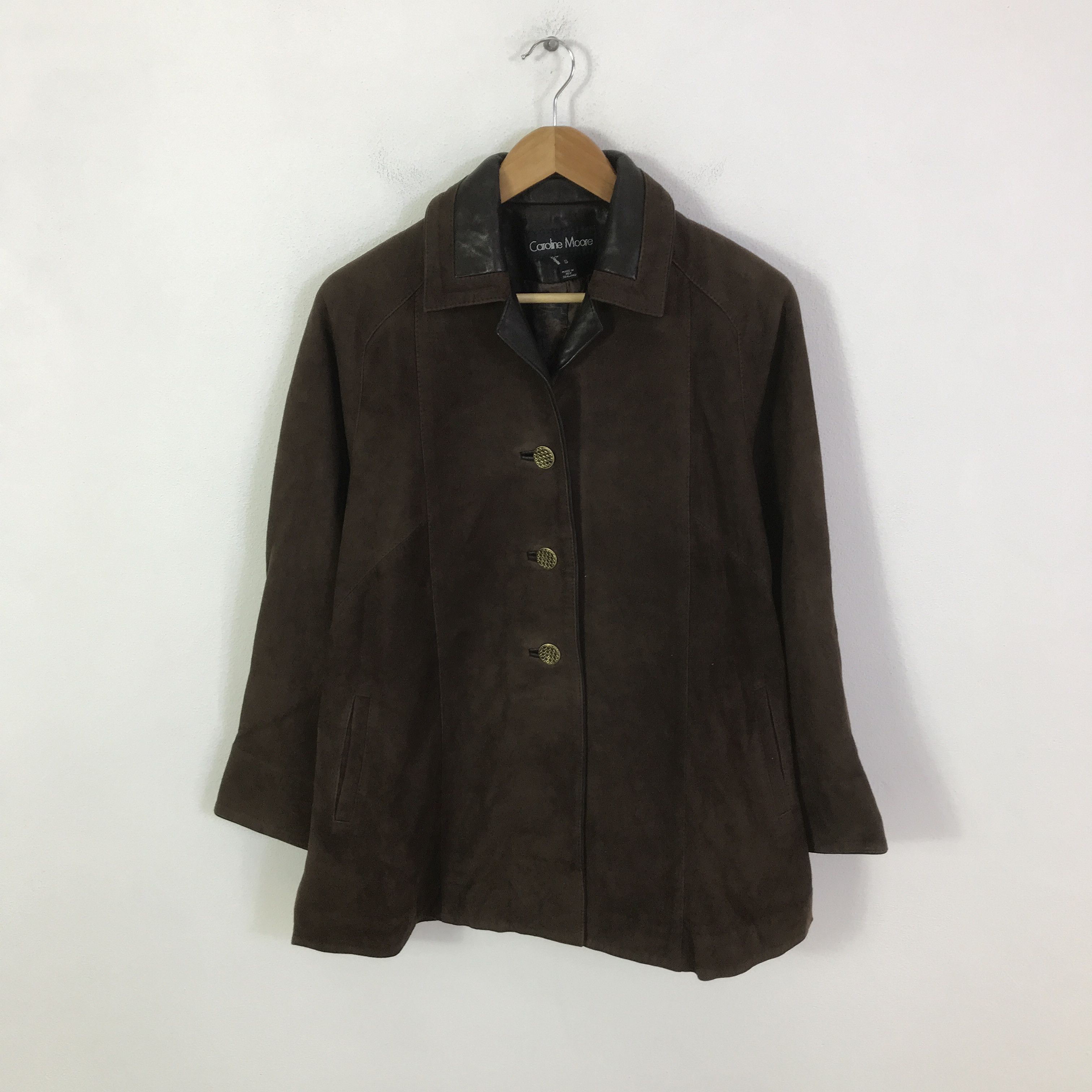 Vintage caroline moore leather button jacket K114B21 Size US L / EU 52-54 / 3 - 1 Thumbnail