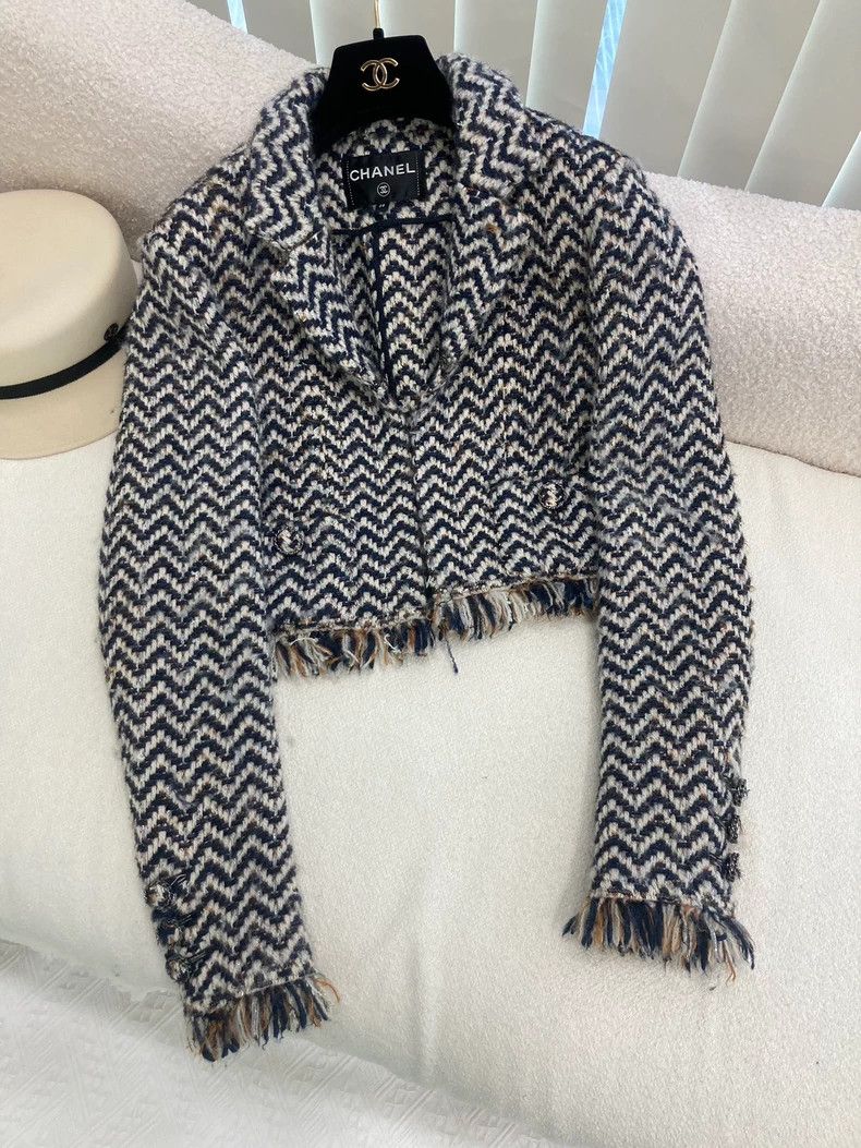 Chanel Chanel Chevron Fringe Short Jacket - dmc Size US M / EU 48-50 / 2 - 1 Thumbnail