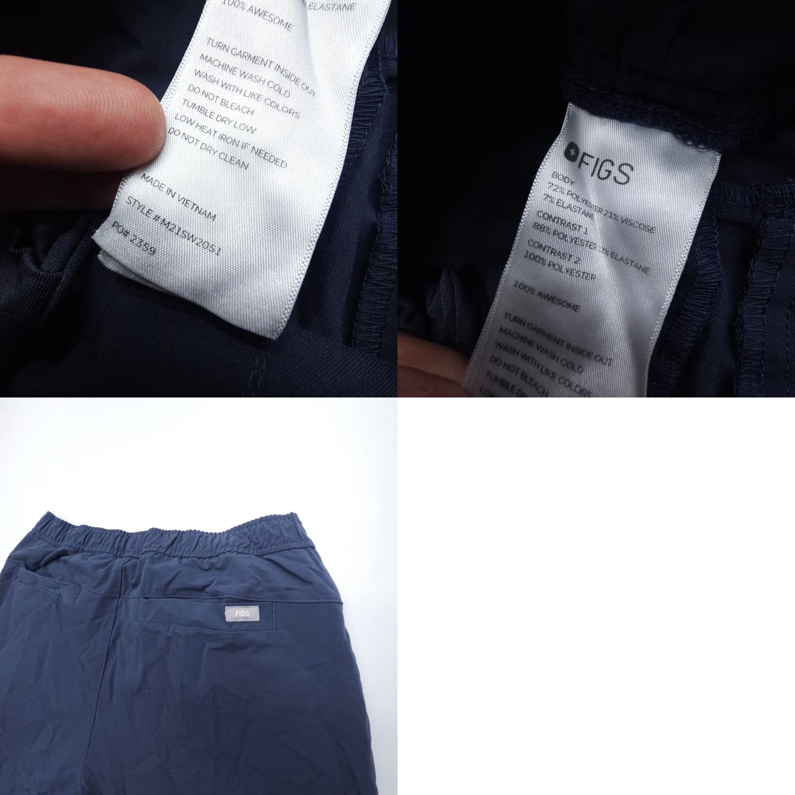Vintage FIGS Jogger Scrub Pants Mens Medium Blue Pull On Doctor Medical Tansen Size US 31 - 8 Thumbnail