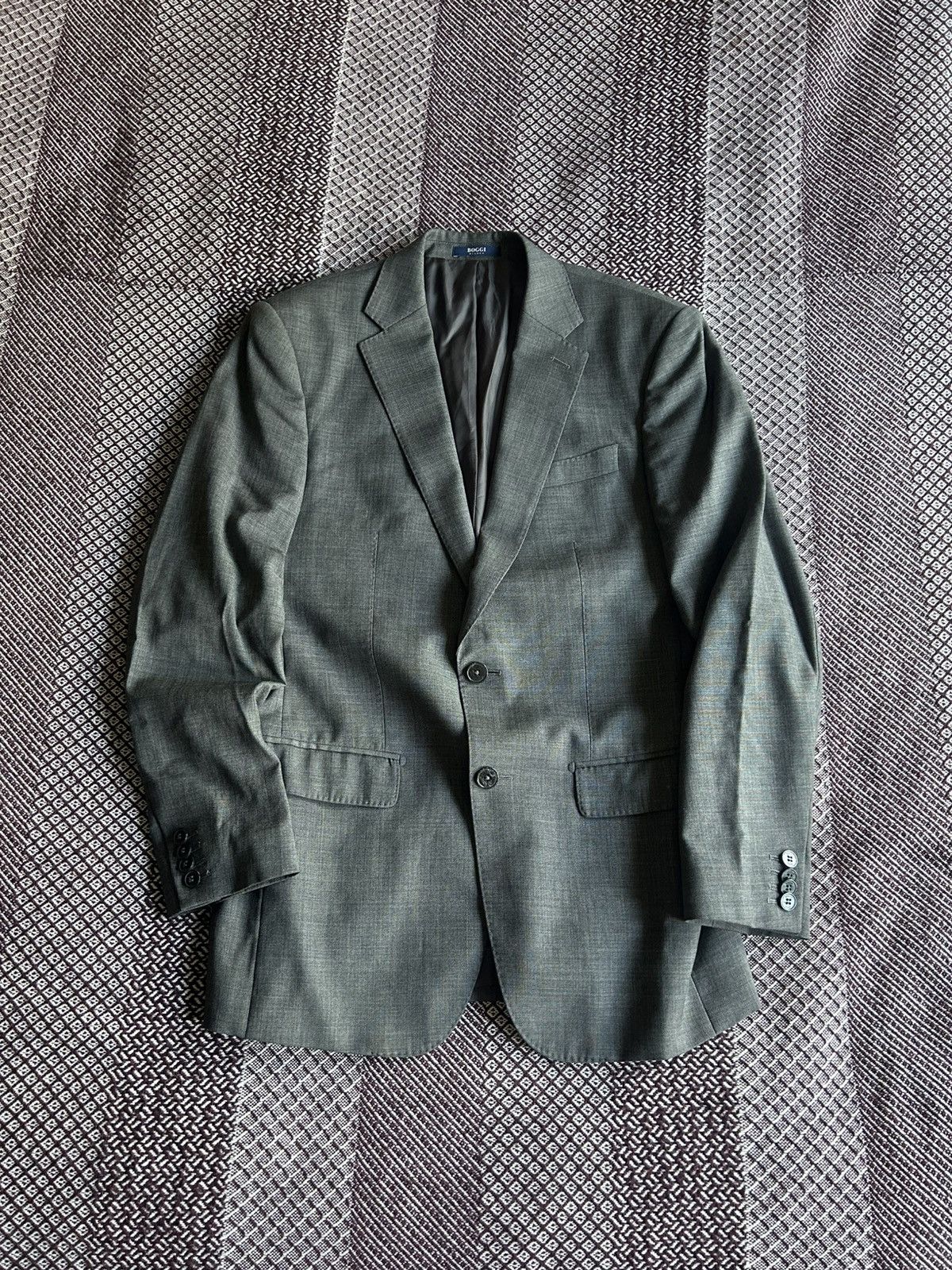 Boggi × Designer Boggi Milano Luxury Blazer Mens Grey Pure Wool 120’S Size 48 Size 48R - 1 Thumbnail