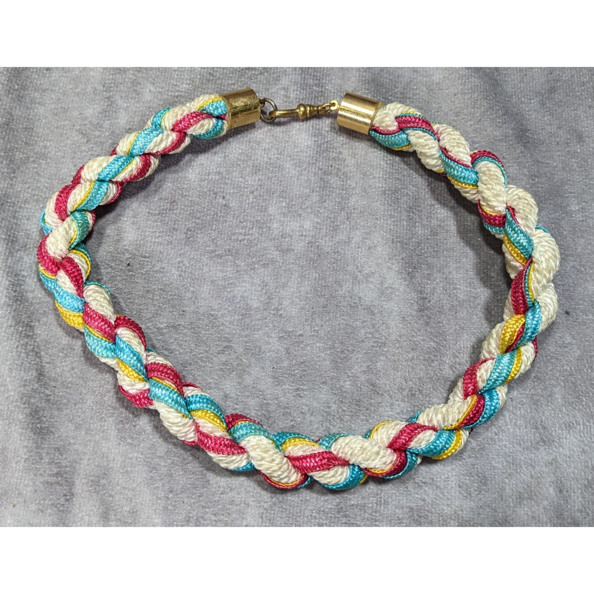 Other Rustic Nostalgic Braided Multicolor Rope Necklace With Gold- Size ONE SIZE - 6 Thumbnail