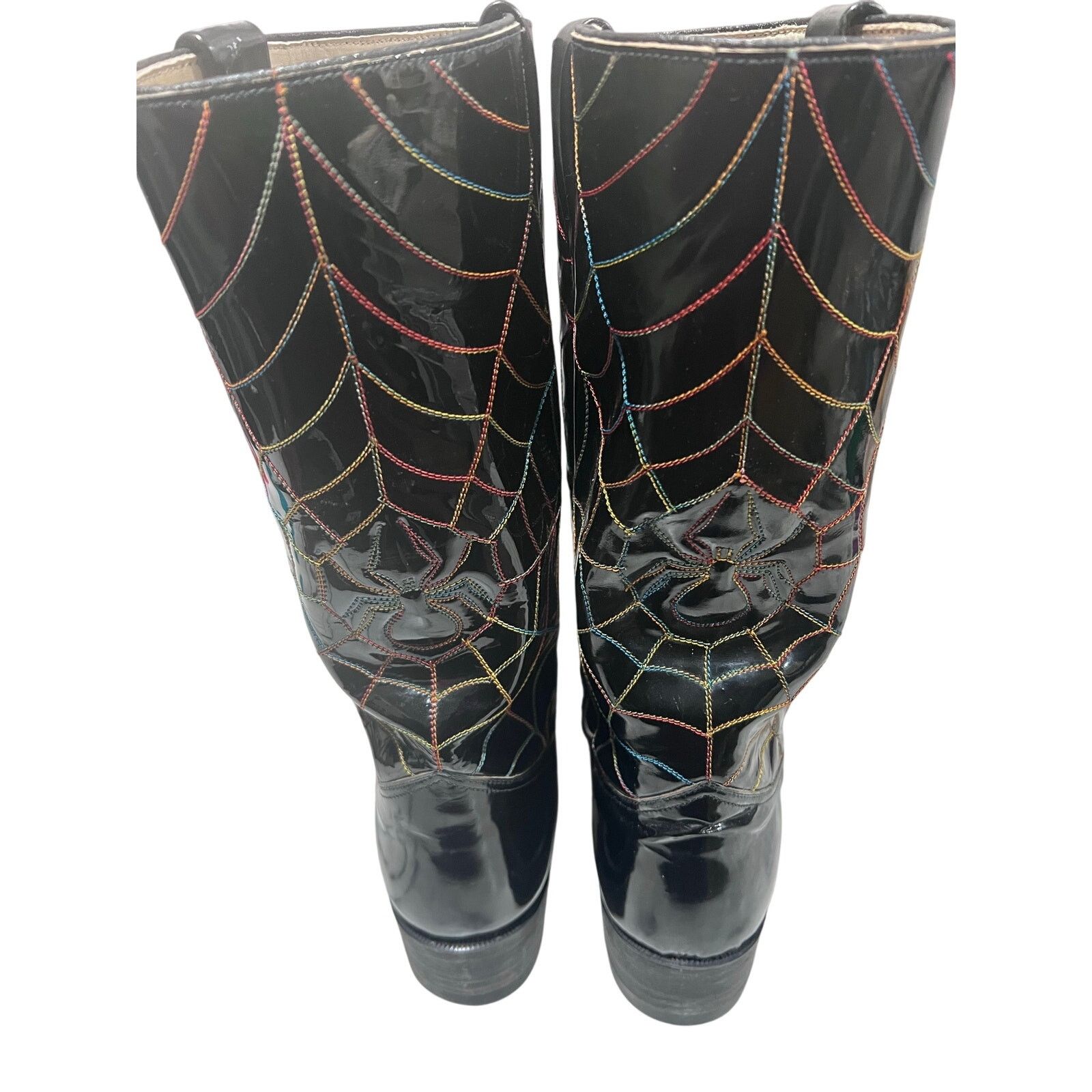 Other Justin Vaquero Patent Leather Cowboy Boot Spider 10D Rare Size US 10.5 / EU 43-44 - 3 Thumbnail