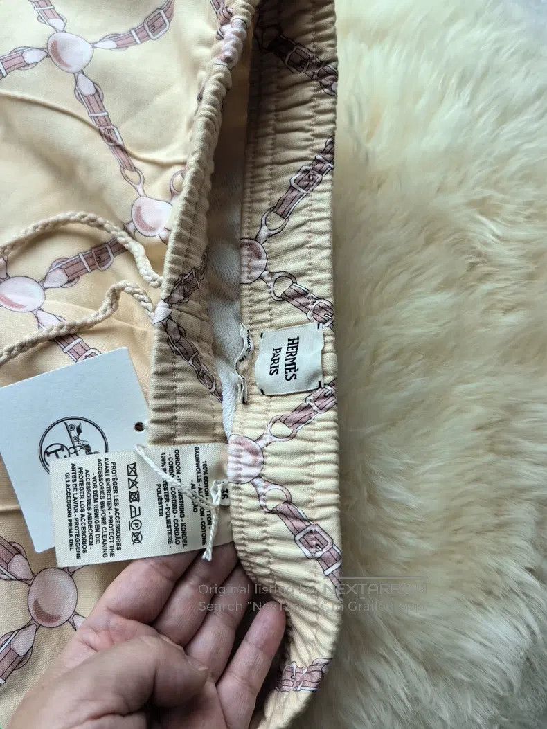 Hermes Hermes Casual Pants, Classic Beige Stripe Design, 100% Cot Size 24" / US 00 / IT 34 - 2 Thumbnail