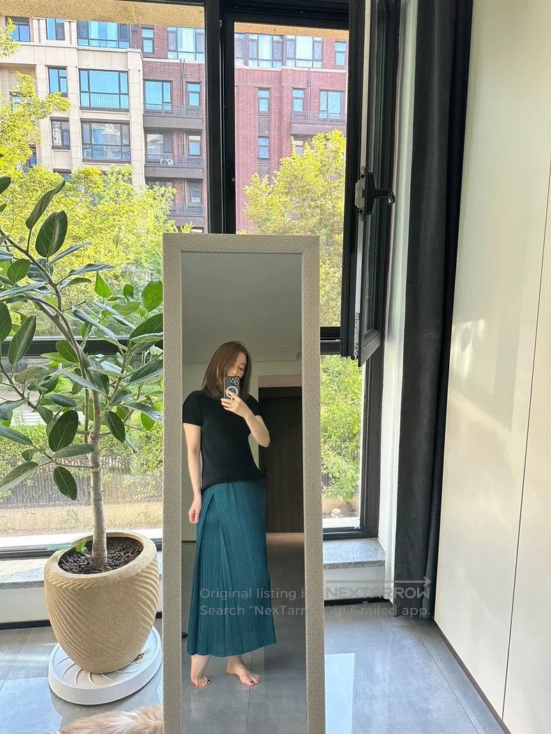 Issey Miyake Issey Miyake Ruffle Skirt Peacock Blue Green Size 31" - 8 Thumbnail