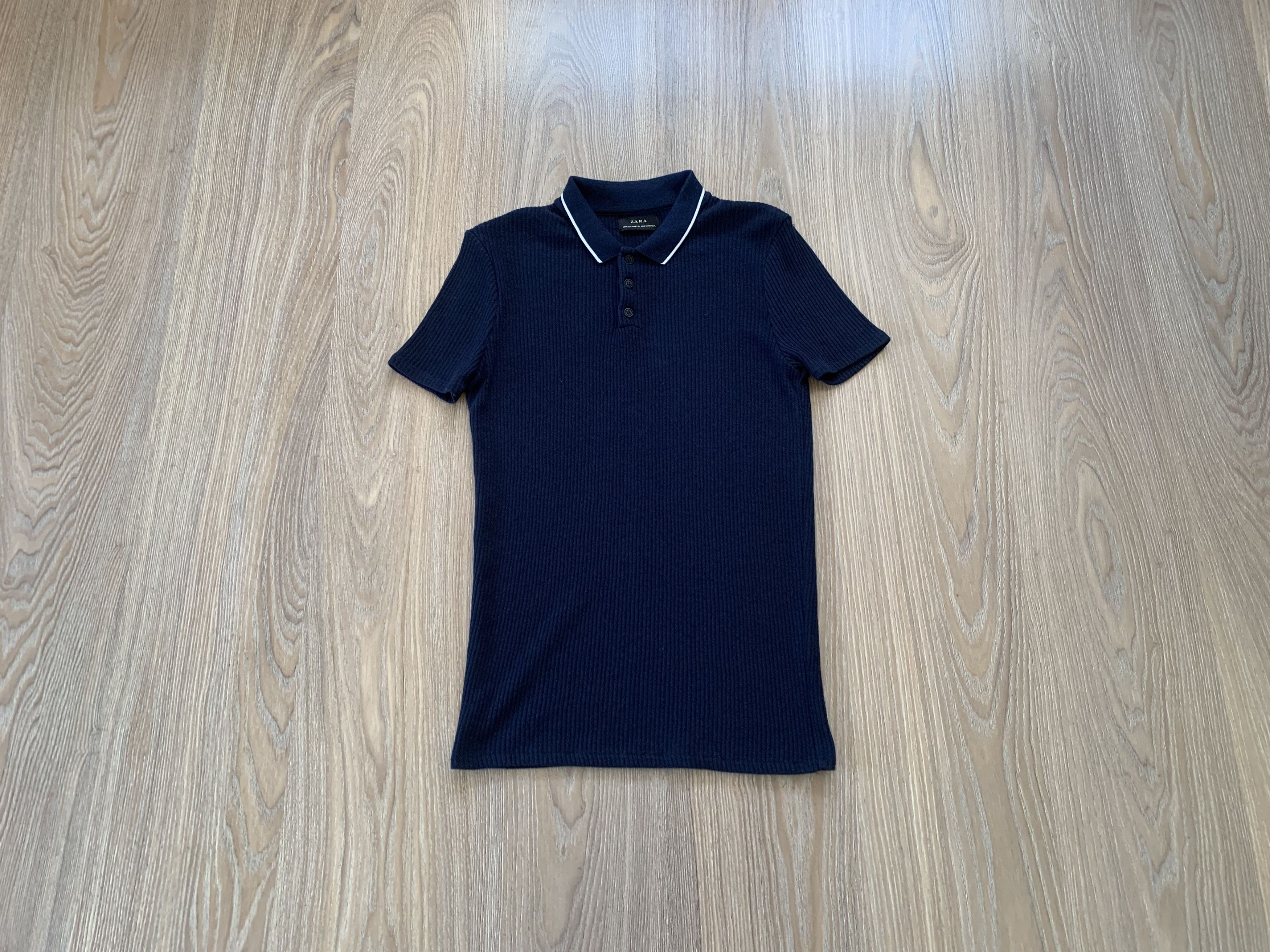 Zara Zara Blue Cotton Polo T-Shirt Size US M / EU 48-50 / 2 - 1 Thumbnail
