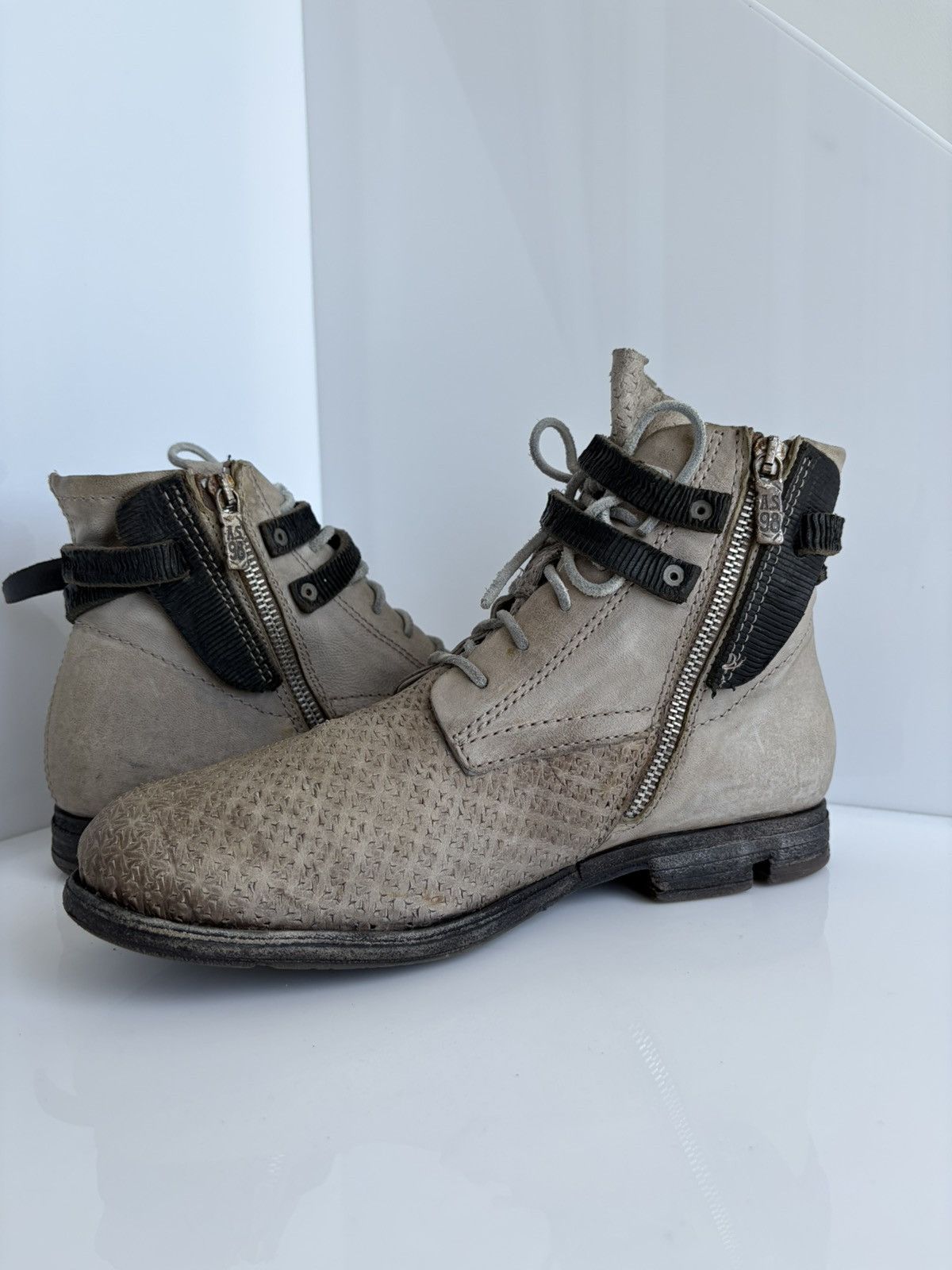 A.S.98 A.S. 98 Airstep Distressed Biker Guidi Buckle Ankle Boots Size US 8 / EU 41 - 9 Thumbnail
