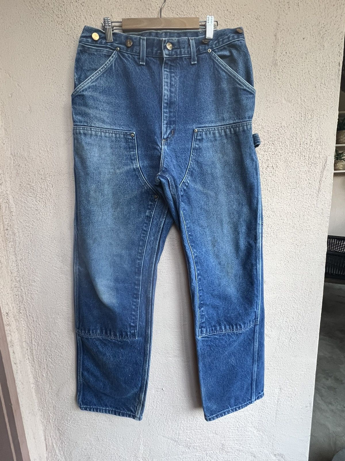 image of Vintage Carhartt Double Knee Carpenter Pants in Blue, Men's (Size 34)