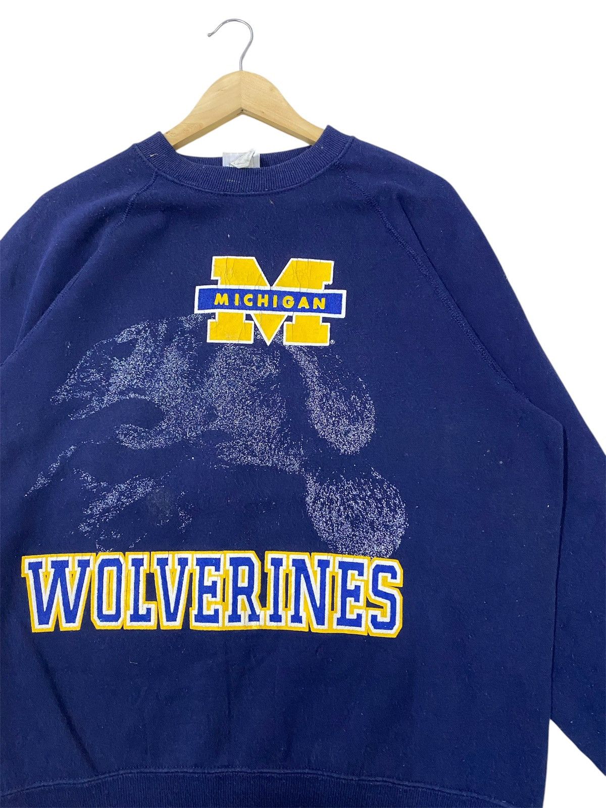 Vintage Vintage 90s Michigan Wolverines Big Logo Sweatshirt Mr. Lee Size US L / EU 52-54 / 3 - 2 Thumbnail