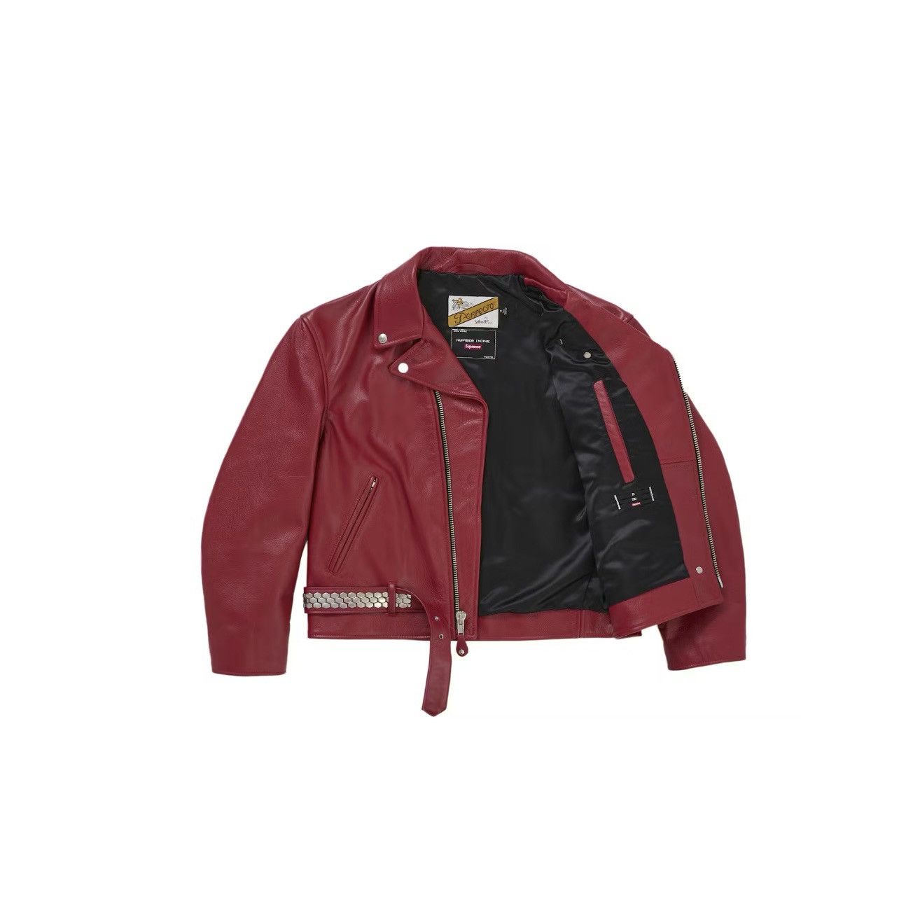 Schott × Supreme Supreme Number (N)ine Schott Perfecto Leather Jacket Red XL Size US XL / EU 56 / 4 - 2 Thumbnail