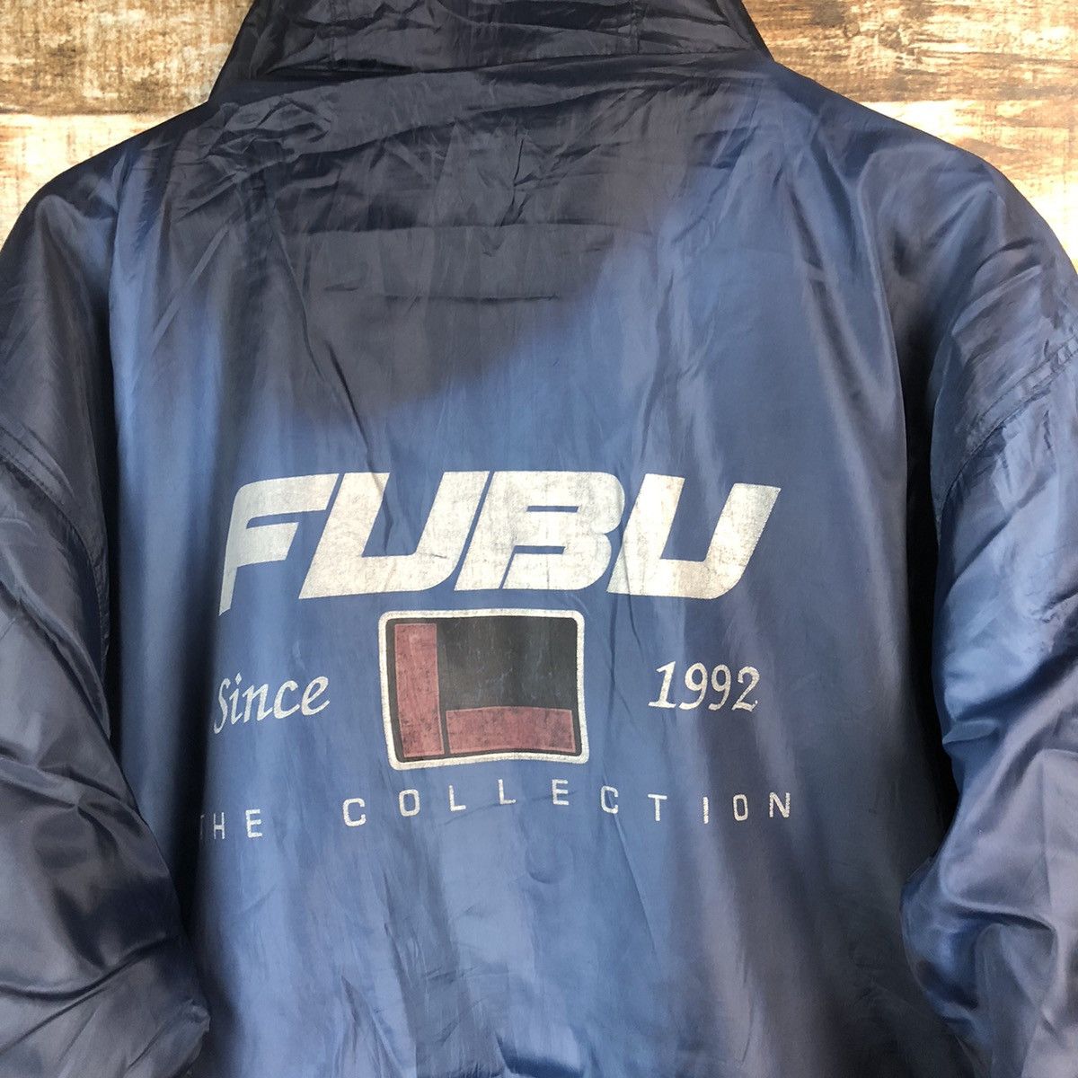 Fubu Fubu Sports Dark blue Hoodie windbreaker #A2369 Size US XL / EU 56 / 4 - 4 Thumbnail