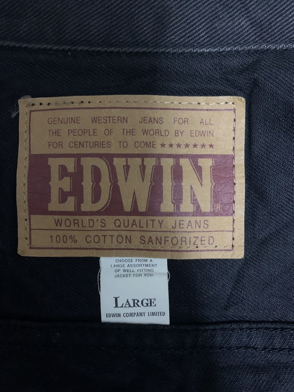 Edwin Vintage 90s EDWIN Denim Jakcet Black Size US M / EU 48-50 / 2 - 14 Thumbnail