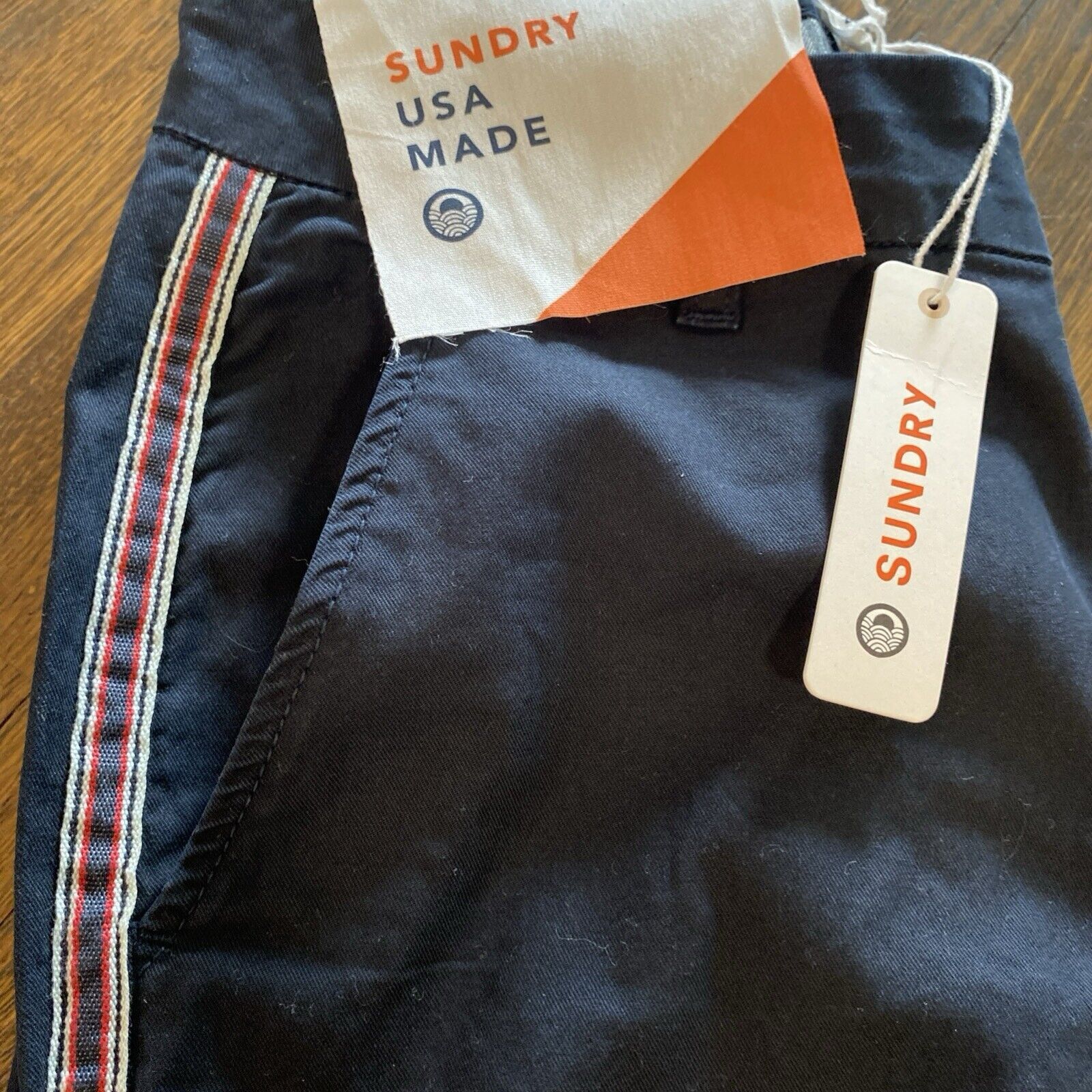 Sundry NEW SUNDRY Anthropologie Stripe Roll Up Trouser Navy NWT 24 Size 24" / US 00 / IT 34 - 7 Thumbnail