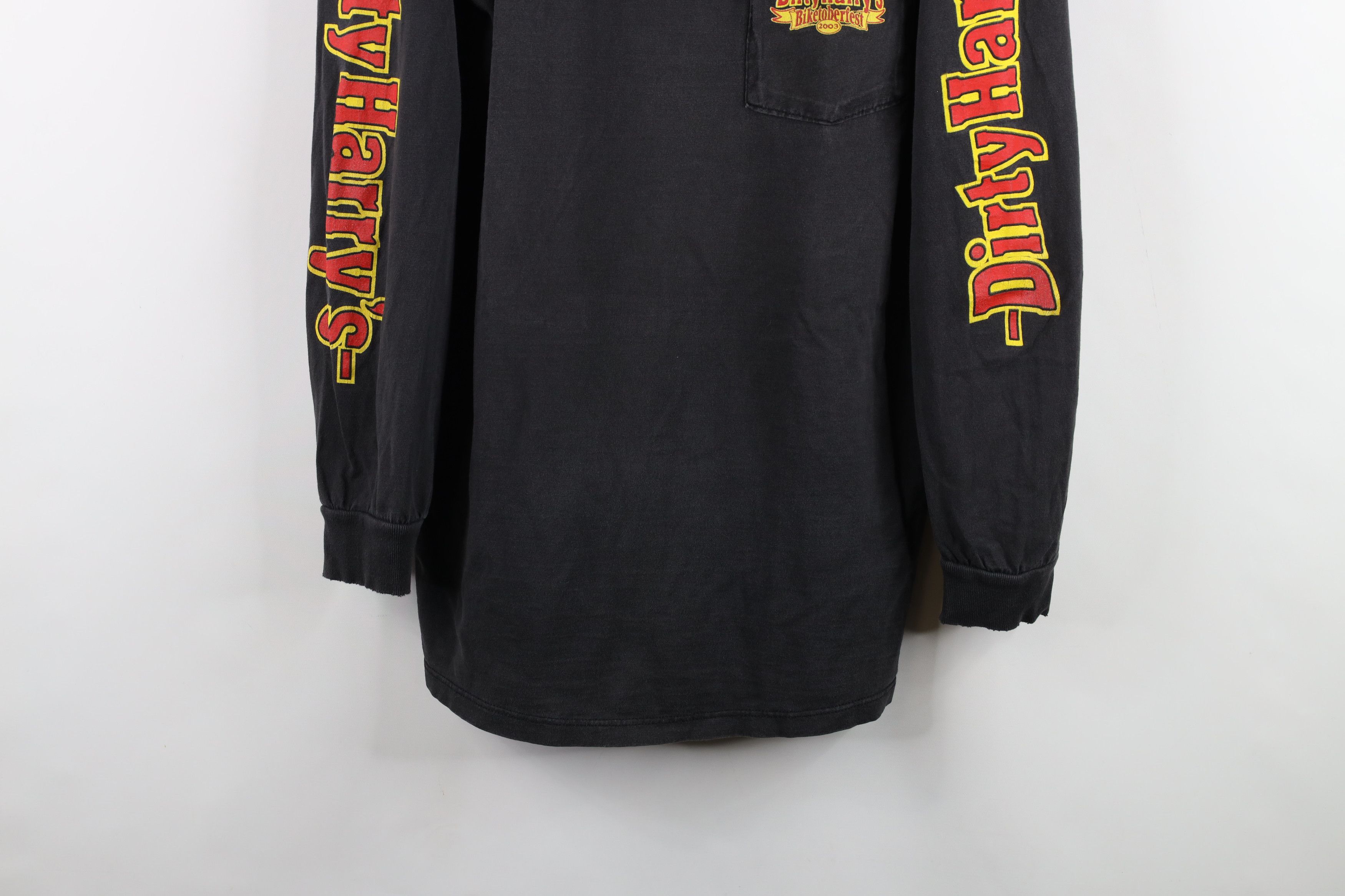 Vintage Vintage Y2K 2003 Harrys Skull Motorcycle Long Sleeve T-Shirt Size US M / EU 48-50 / 2 - 3 Thumbnail