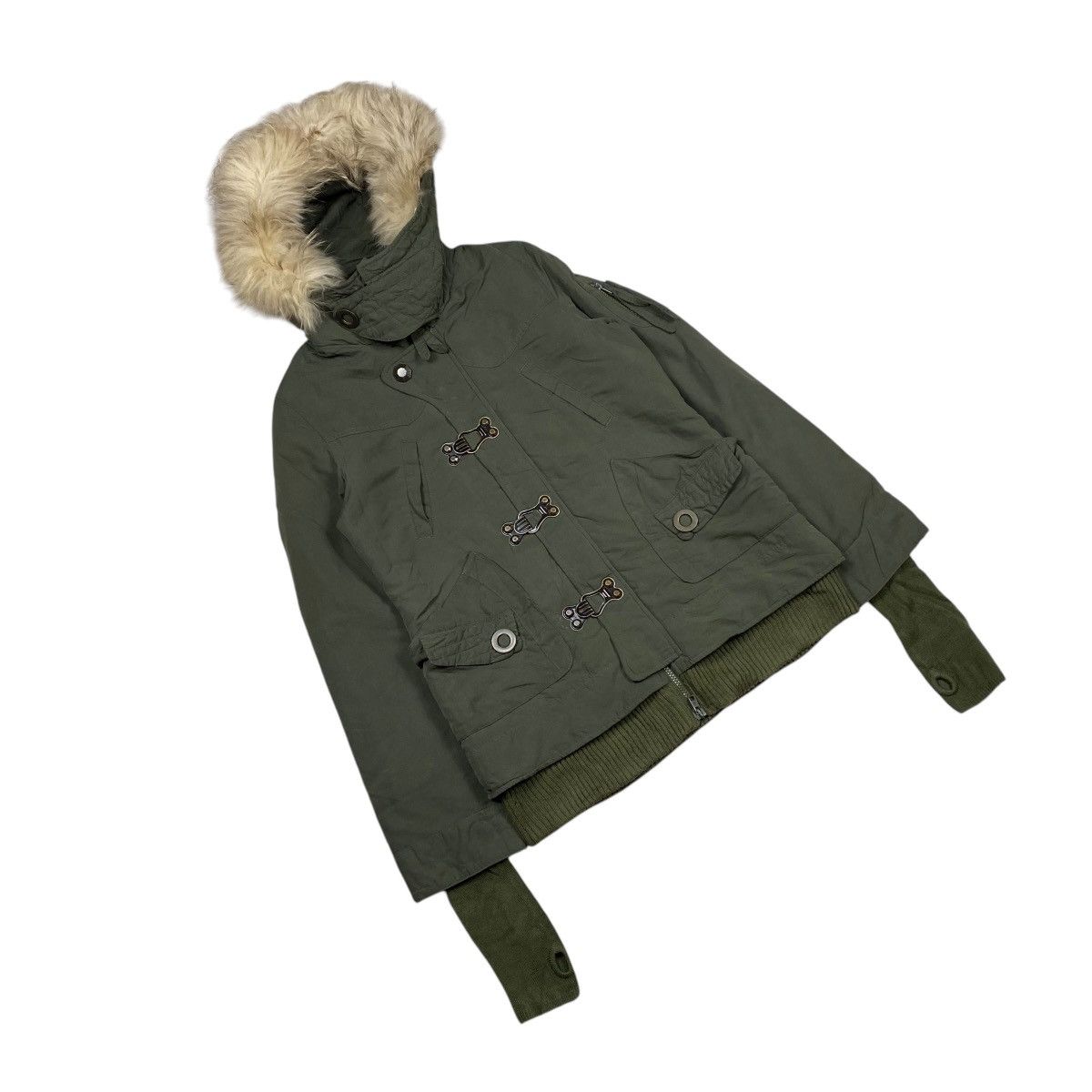 If Six Was Nine × Japanese Brand Sly Military Fur Parka Jacket Size US M / EU 48-50 / 2 - 4 Thumbnail