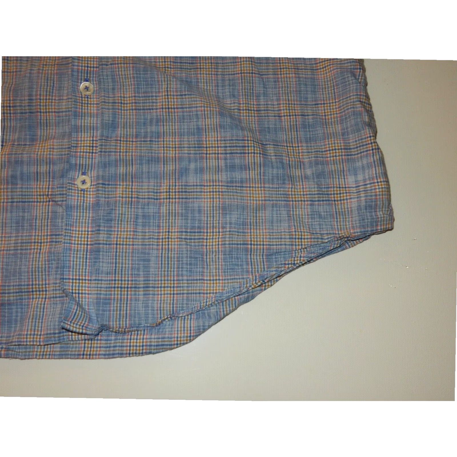 Vintage Zachary Prell Men's Short Sleeve Plaid Button-Up Shirt Blue Medium Size US M / EU 48-50 / 2 - 2 Thumbnail