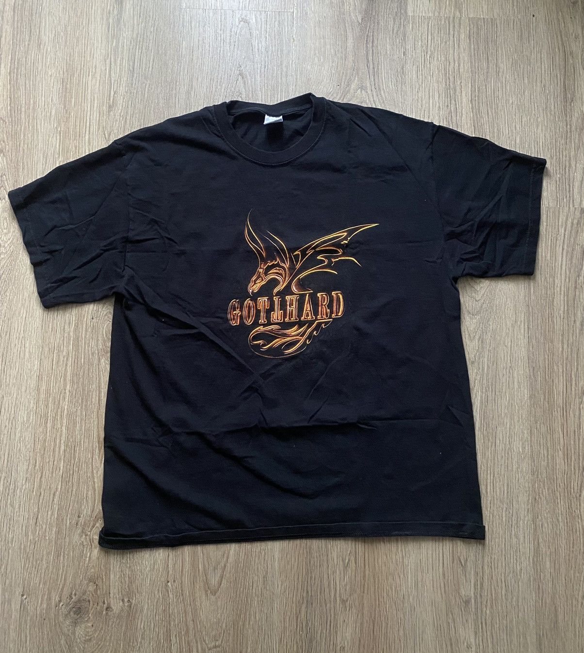 Band Tees × Vintage Vintage Gotthard band Black T-shirt Size US XL / EU 56 / 4 - 1 Thumbnail
