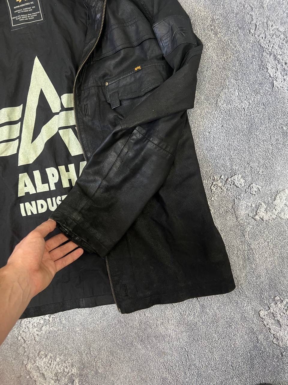 Alpha Industries Vintage 90s Alpha Industries Leather Jacket Flight US L Size US L / EU 52-54 / 3 - 10 Thumbnail