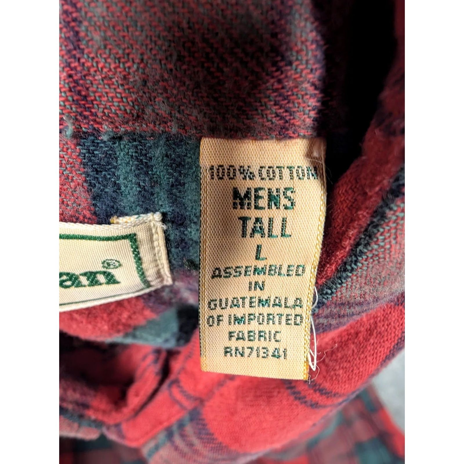 Vintage LL Bean Shirt Mens LT Red Plaid Flannel Long Sleeve Button Front Casual Size US L / EU 52-54 / 3 - 7 Thumbnail