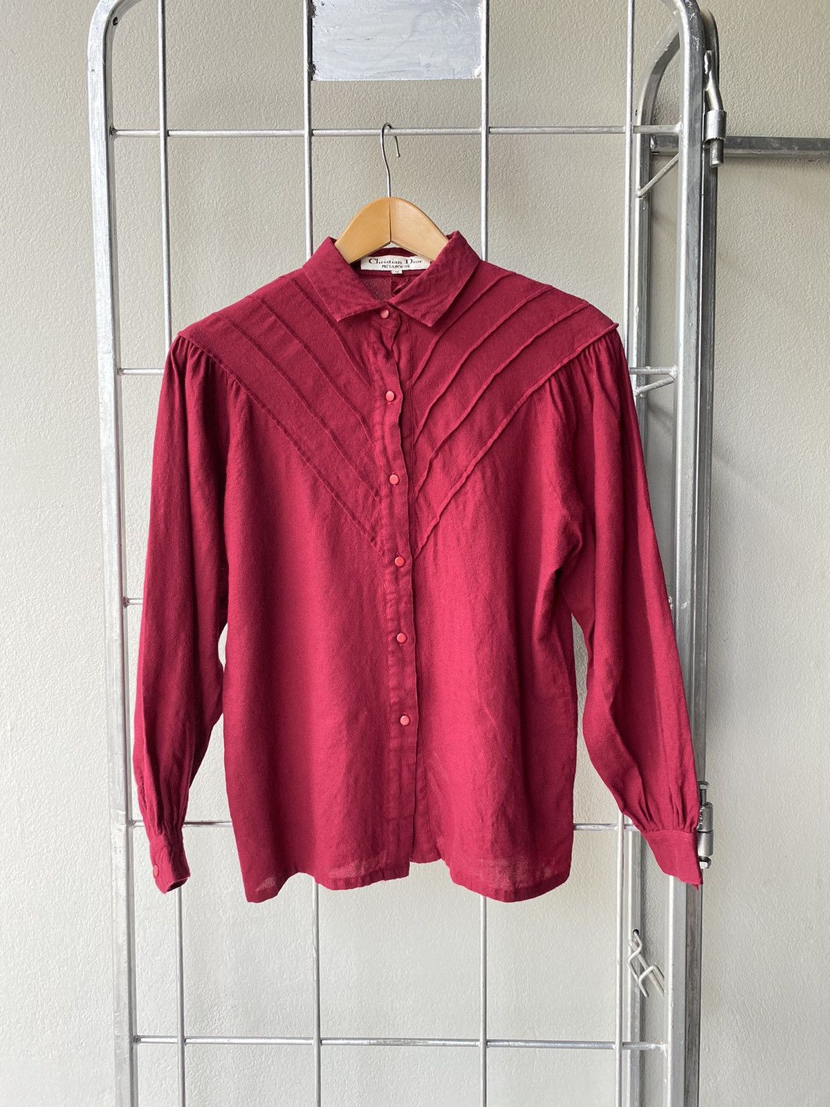 image of Christian Dior Vintage Red Wool Shirt, Women's (Size Medium)
