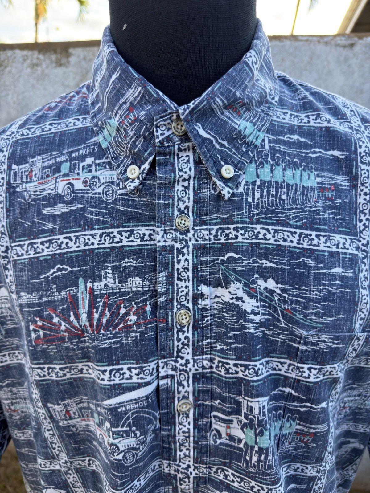 Reyn Spooner PreOwned Reyn Spooner Classic Hawaiian Print Men's XL Blue Size US XL / EU 56 / 4 - 3 Thumbnail