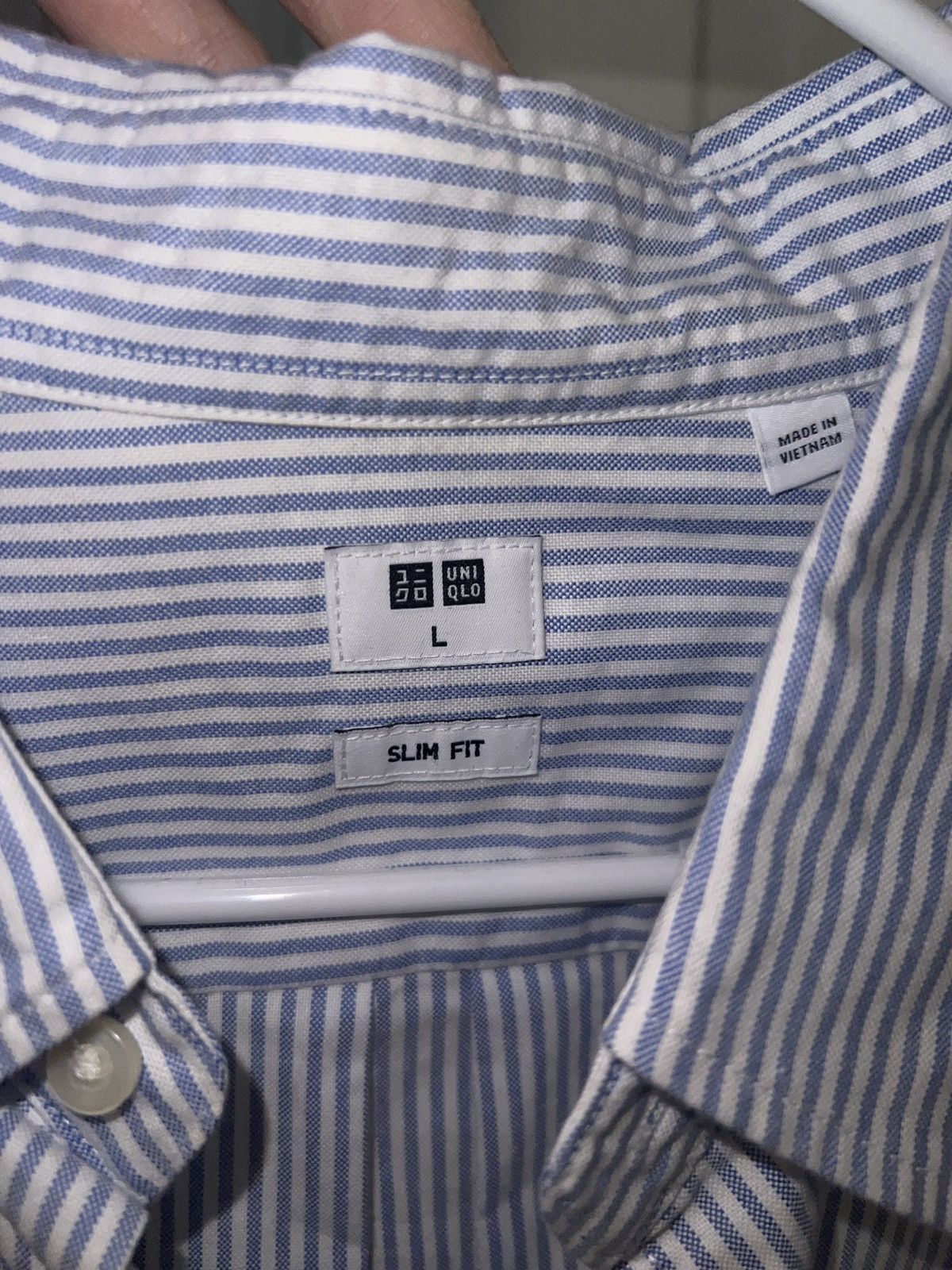 Uniqlo Uniqlo Slim Oxford Striped Shirt Size US L / EU 52-54 / 3 - 4 Thumbnail