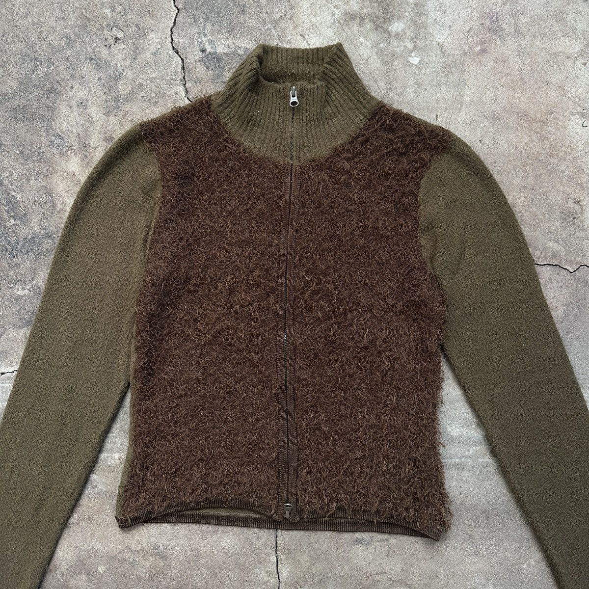 If Six Was Nine × Japanese Brand Vintage Watcher Fur Zip Sweater Size L / US 10 / IT 46 - 4 Thumbnail