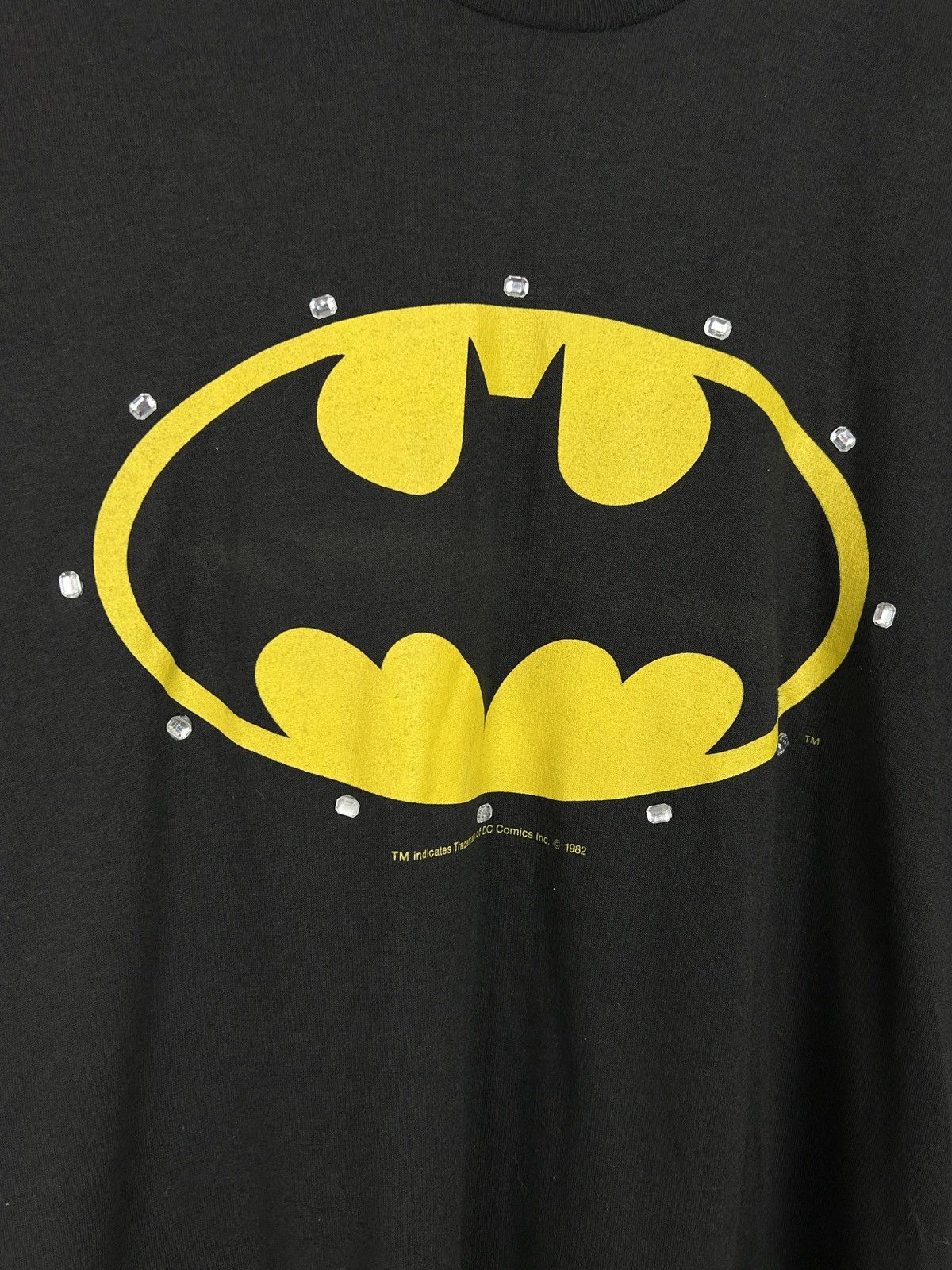 DC Comics 80s Vintage 1982 Batman Dc Comics Logo T-Shirt In Black Size US XL / EU 56 / 4 - 2 Thumbnail