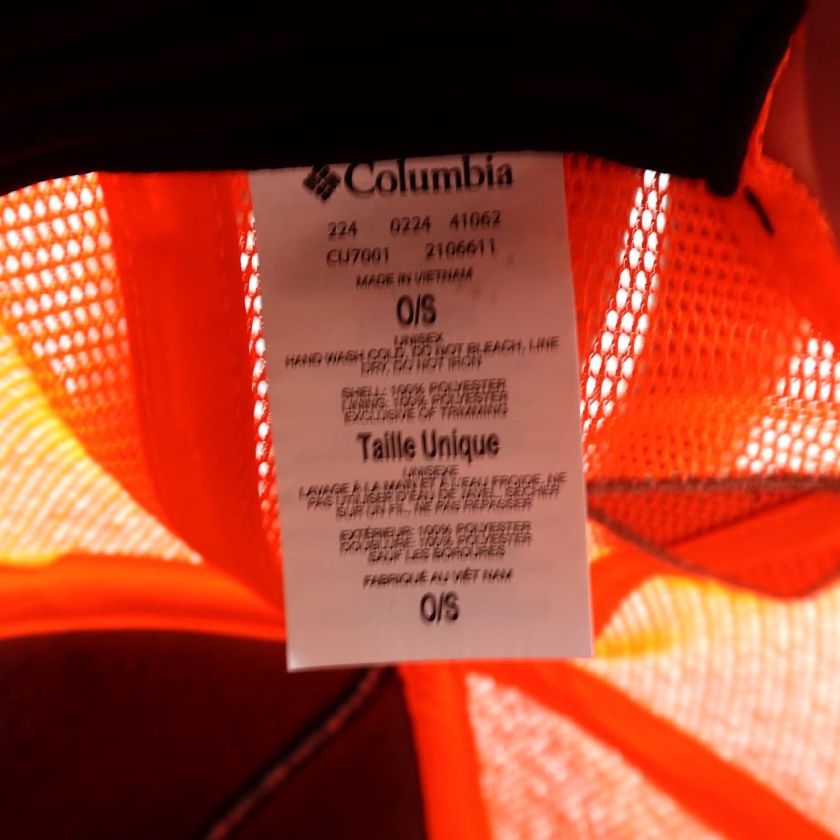Vintage Columbia Hat Cap Mens One Size Blaze Orange Adjustable Snap Back Outdoor Hunting PHG Geometric Pattern Size 44L - 8 Thumbnail
