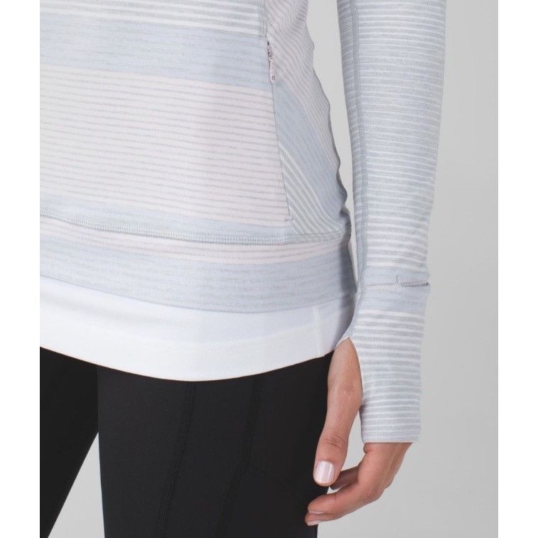 Lululemon Lululemon Think Fast Long SleeveOm Stripe Heathered Silver S Size M / US 6-8 / IT 42-44 - 6 Thumbnail
